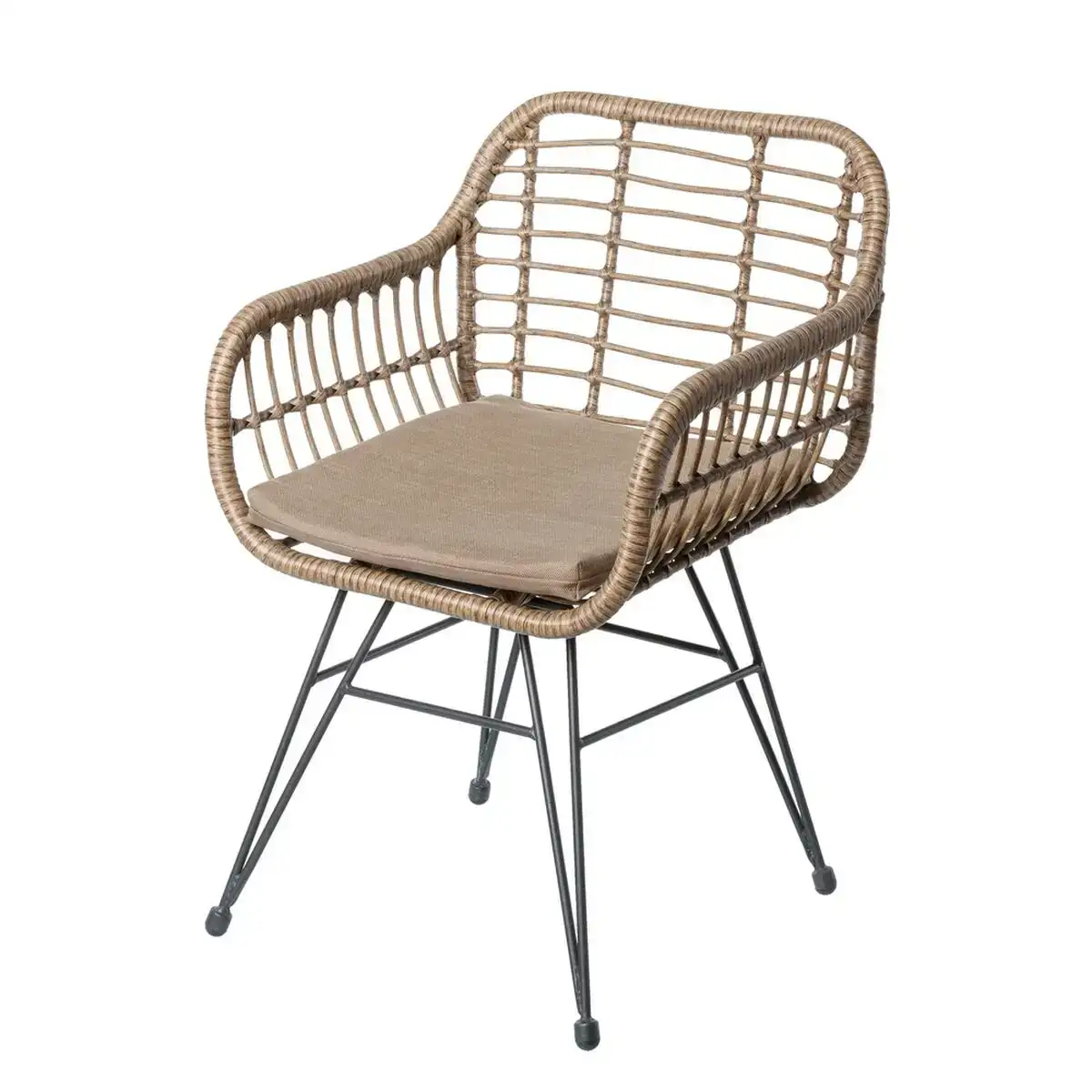 Chaise de jardin ariki 57 x 62 x 80 cm rotin synthetique acier graphite_2836. DIAYTAR COTE D'IVOIRE - L'Art de Choisir, l'Art de S'émerveiller. Explorez notre boutique en ligne et choisissez des articles qui éveillent votre sens de l'émerveillement.