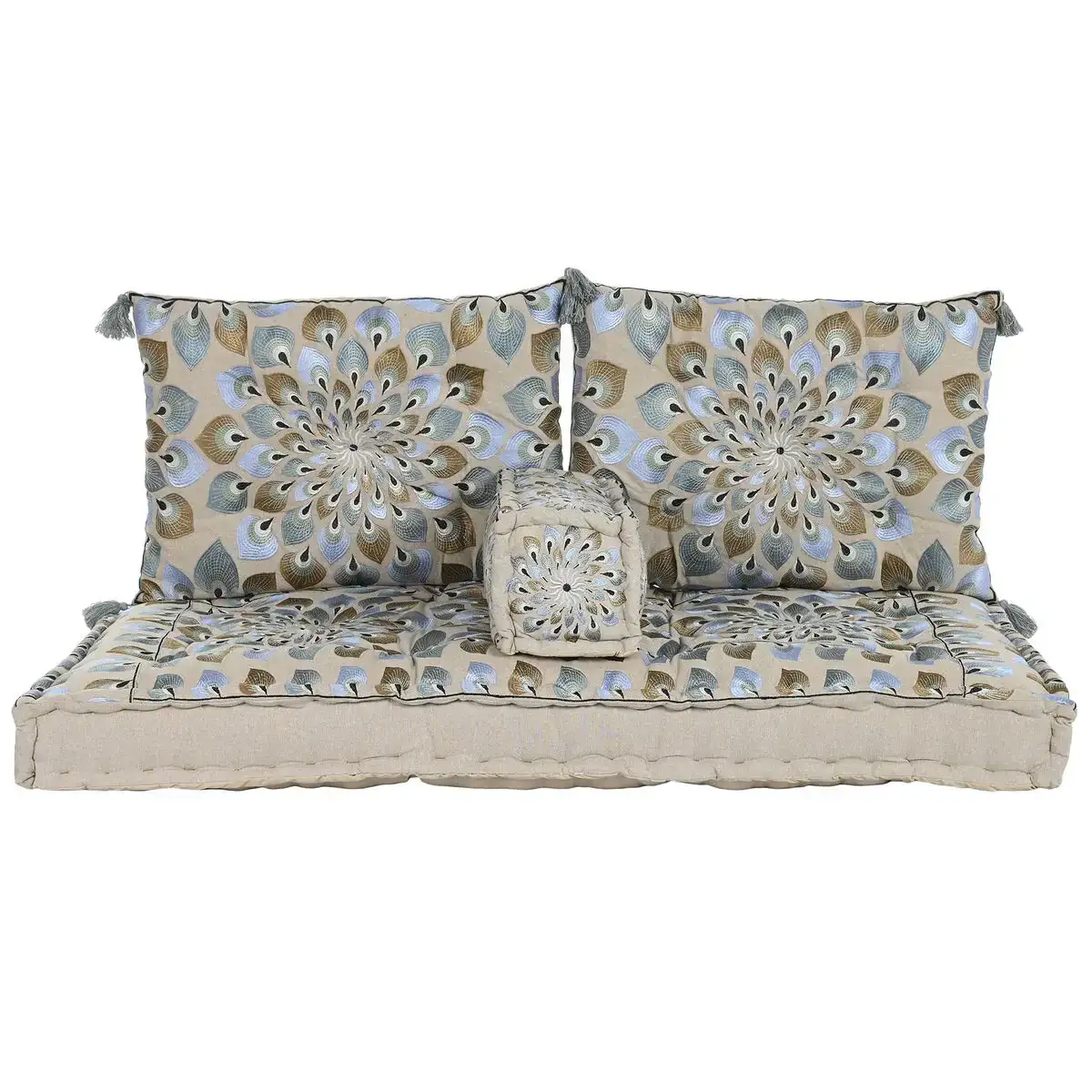 Chaise de jardin dkd home decor bleu beige 155 x 76 x 65 cm 150 x 76 x 20 cm_9211. DIAYTAR COTE D'IVOIRE - Où Chaque Achat Raconte une Histoire. Parcourez notre boutique en ligne pour trouver des articles qui évoquent le savoir-faire et la tradition du Côte d'Ivoire.