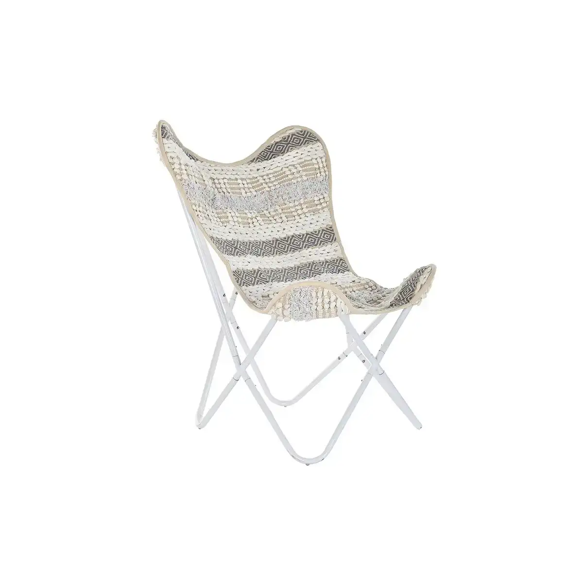 Chaise de jardin dkd home decor gris coton blanc fer 74 x 65 x 90 cm _4224. Entrez dans l'Univers de DIAYTAR COTE D'IVOIRE - Votre Destination de Shopping Complète. Découvrez des produits qui reflètent la diversité et la richesse culturelle du Côte d'Ivoire, le tout à portée de clic.
