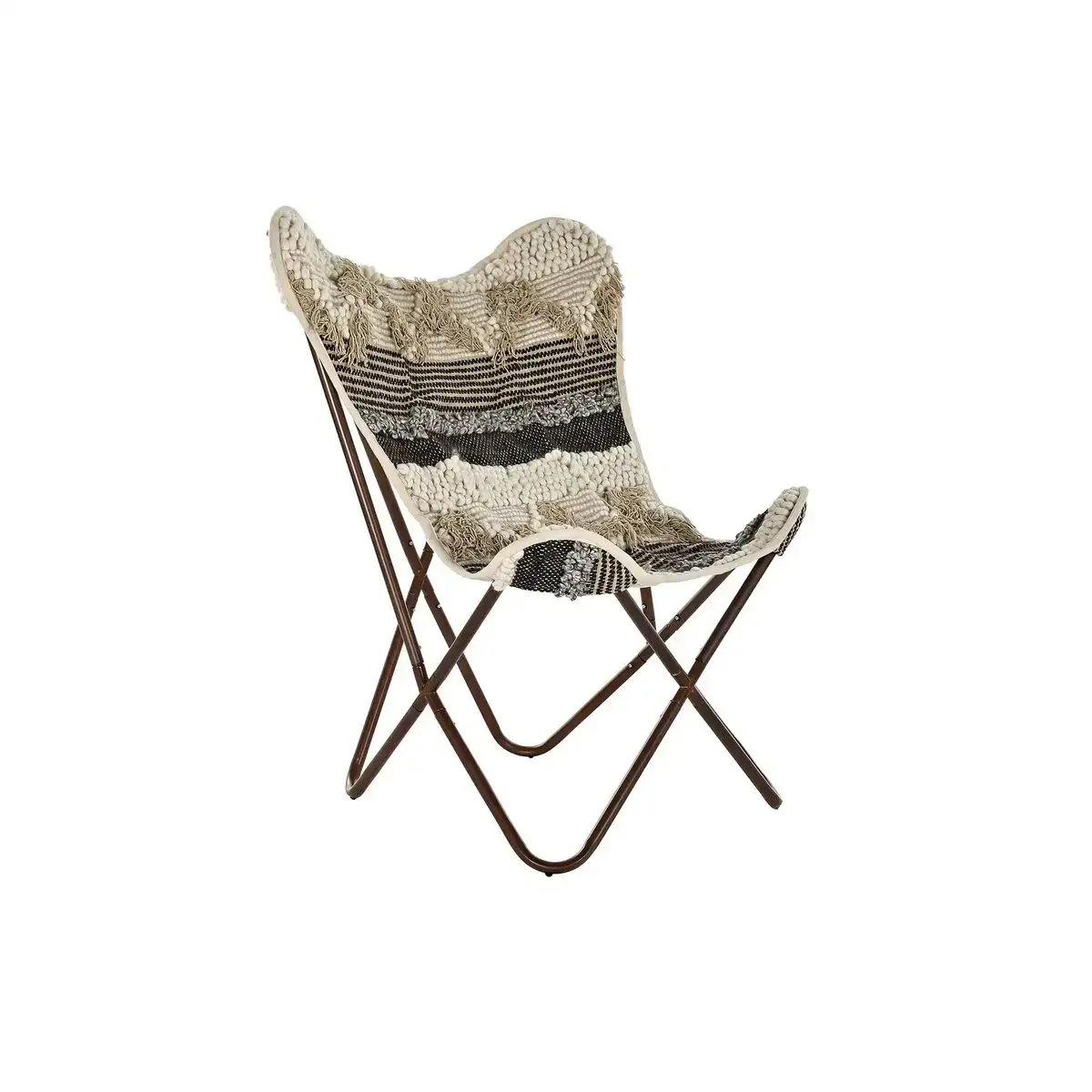 Chaise de jardin dkd home decor noir marron coton fer 74 x 65 x 90 cm _2491. DIAYTAR COTE D'IVOIRE - Là où Chaque Produit a son Histoire. Découvrez notre gamme de produits, chacun portant en lui le récit de l'artisanat et de la passion, pour vous offrir une expérience de shopping authentique.