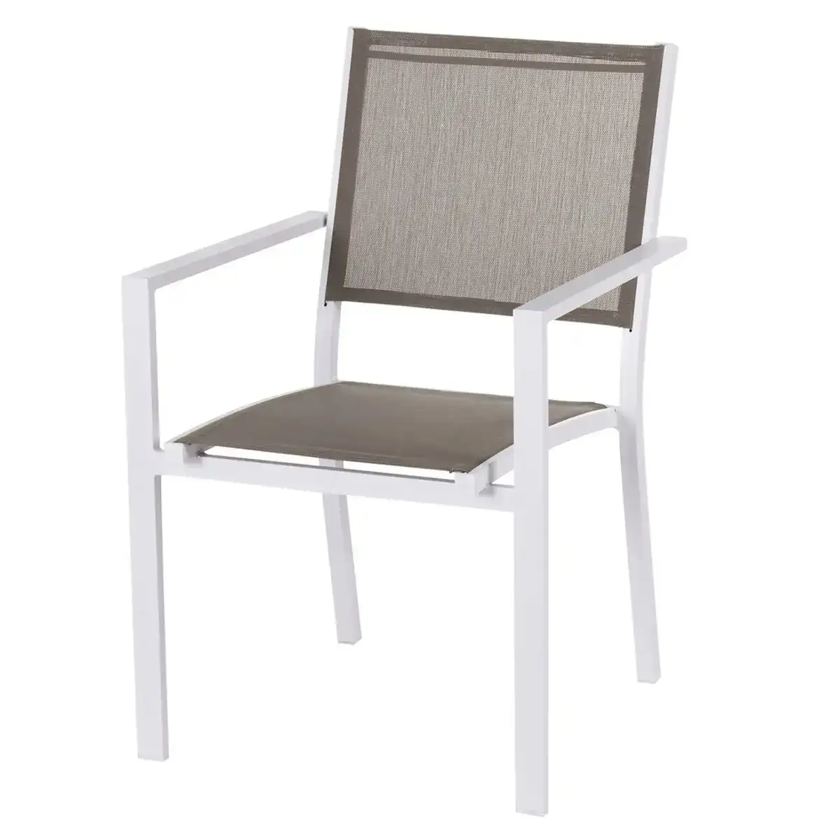 Chaise de jardin thais 55 2 x 60 4 x 86 cm taupe aluminium blanc_9543. DIAYTAR COTE D'IVOIRE - Votre Oasis de Shopping en Ligne. Explorez notre boutique et découvrez des produits qui ajoutent une touche de magie à votre quotidien.