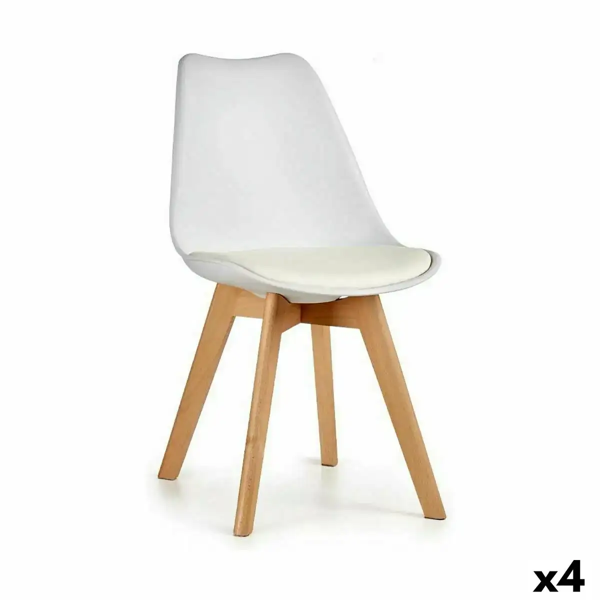 Chaise de salle a manger blanc marron 42 x 80 x 50 cm 4 unites _3351. DIAYTAR COTE D'IVOIRE - L'Art du Shopping Éclairé. Parcourez notre catalogue et choisissez parmi des produits de qualité qui satisferont vos besoins et votre style.