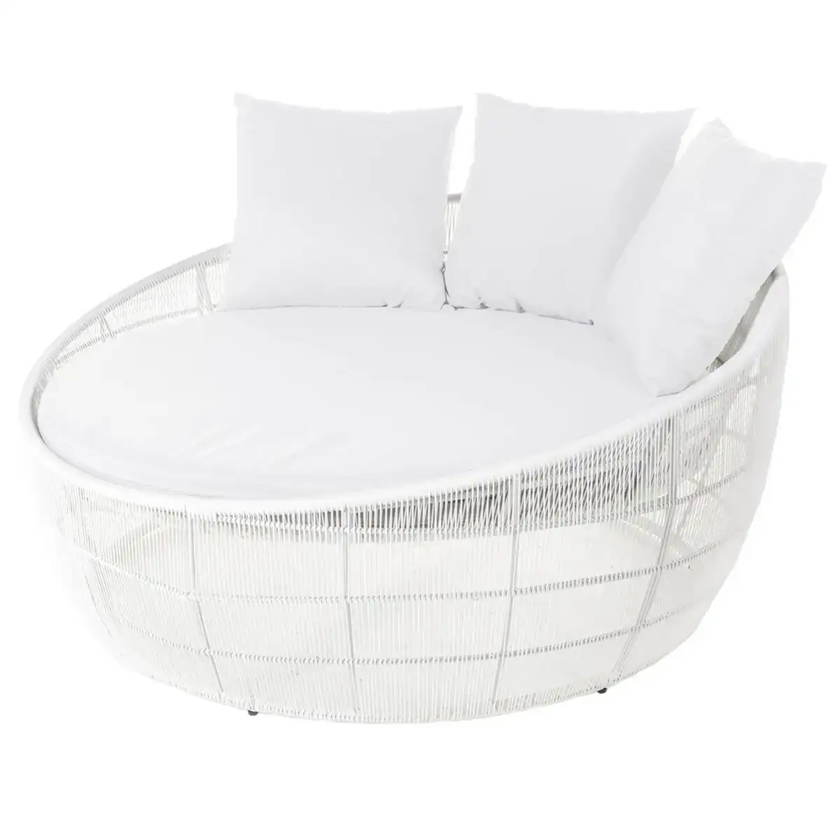 Chaise longue dido 160 x 160 x 76 cm rond blanc_9179. DIAYTAR COTE D'IVOIRE - Votre Destination Shopping Authentique. Explorez notre boutique en ligne et découvrez des trésors qui reflètent l'âme du Côte d'Ivoire, pour une expérience shopping unique.