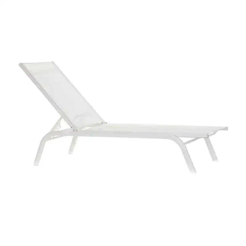 Chaise longue dkd home decor inclinable blanc pvc aluminium 191 x 58 x 98 cm _1459. DIAYTAR COTE D'IVOIRE - Votre Passage vers l'Élégance Abordable. Explorez notre collection où chaque produit est choisi pour sa qualité et son accessibilité, incarnant ainsi l'essence du Côte d'Ivoire.