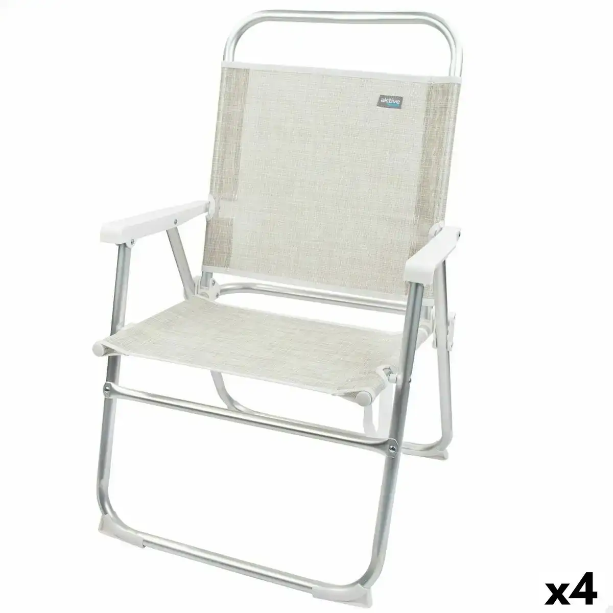 Chaise pliante aktive ibiza beige 48 x 88 x 50 cm 4 unites _5353. DIAYTAR COTE D'IVOIRE - Où Chaque Détail Fait la Différence. Parcourez notre sélection soignée et choisissez des articles qui rehaussent votre quotidien, du fonctionnel à l'esthétique.