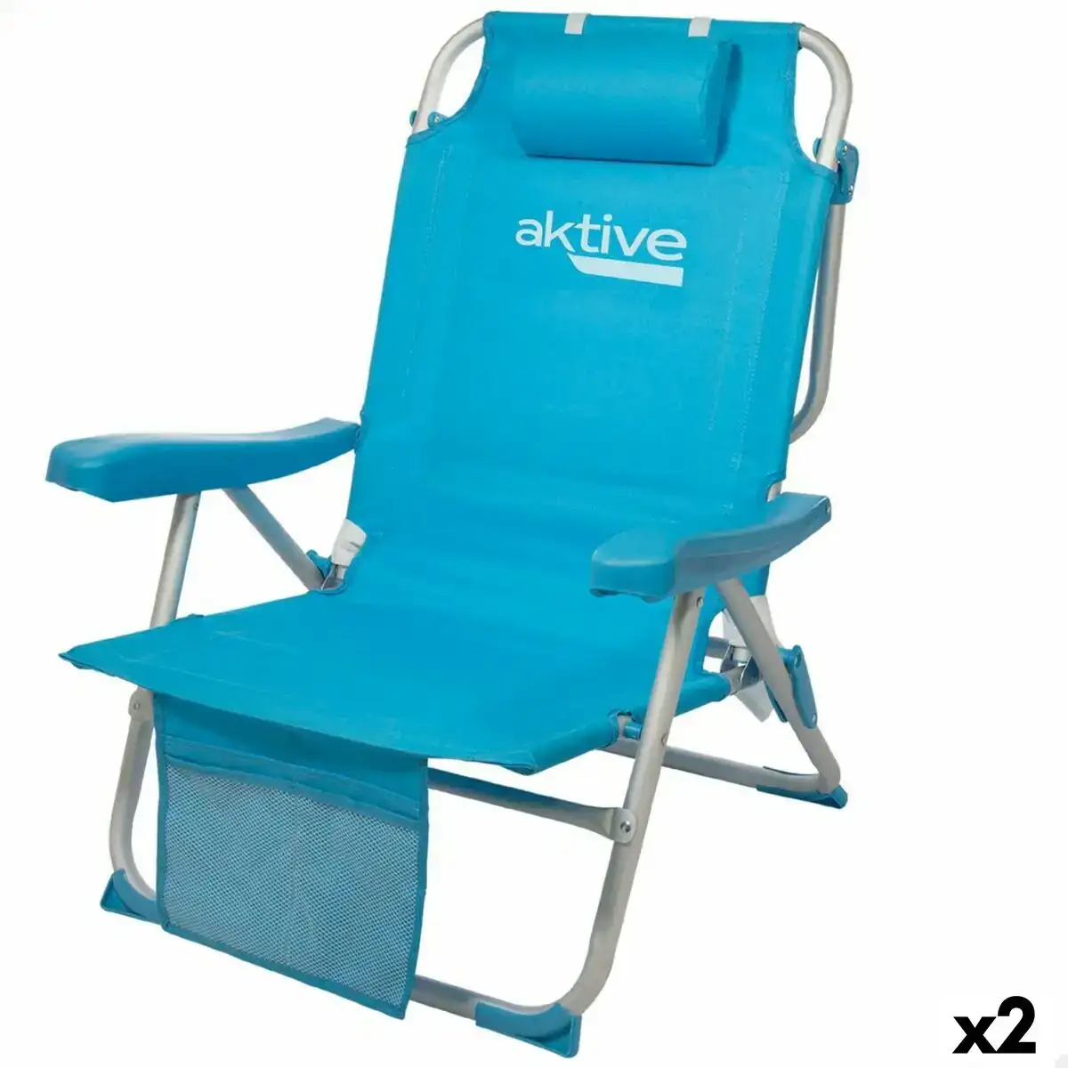 Chaise pliante avec repose tete aktive 49 x 80 x 58 cm bleu 2 unites _4521. DIAYTAR COTE D'IVOIRE - Votre Passage vers l'Exceptionnel. Naviguez à travers notre sélection minutieuse et découvrez des articles qui apportent une touche spéciale à chaque instant de votre vie.