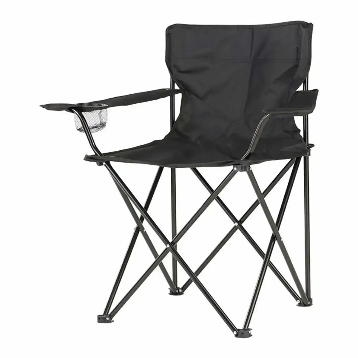 Chaise pliante noir polyester toile_2715. Entrez dans l'Univers de DIAYTAR COTE D'IVOIRE - Où Chaque Produit a son Histoire. Explorez notre catalogue et découvrez des trésors qui racontent la riche culture du Côte d'Ivoire.