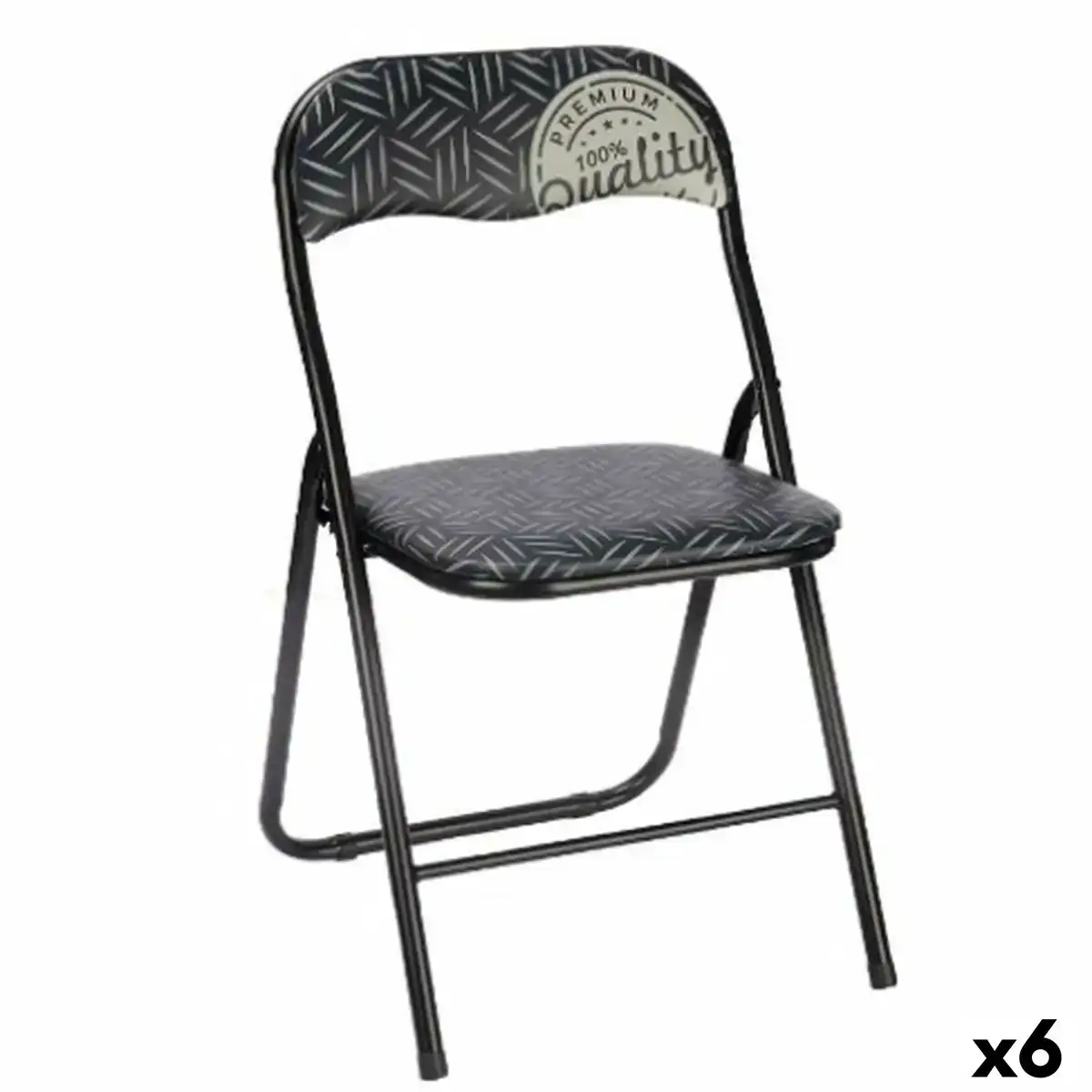 Chaise pliante quality noir gris pvc metal 43 x 46 x 78 cm 6 unites _7755. Bienvenue chez DIAYTAR COTE D'IVOIRE - Où le Shopping Rencontre la Qualité. Explorez notre sélection soigneusement conçue et trouvez des produits qui définissent le luxe abordable.