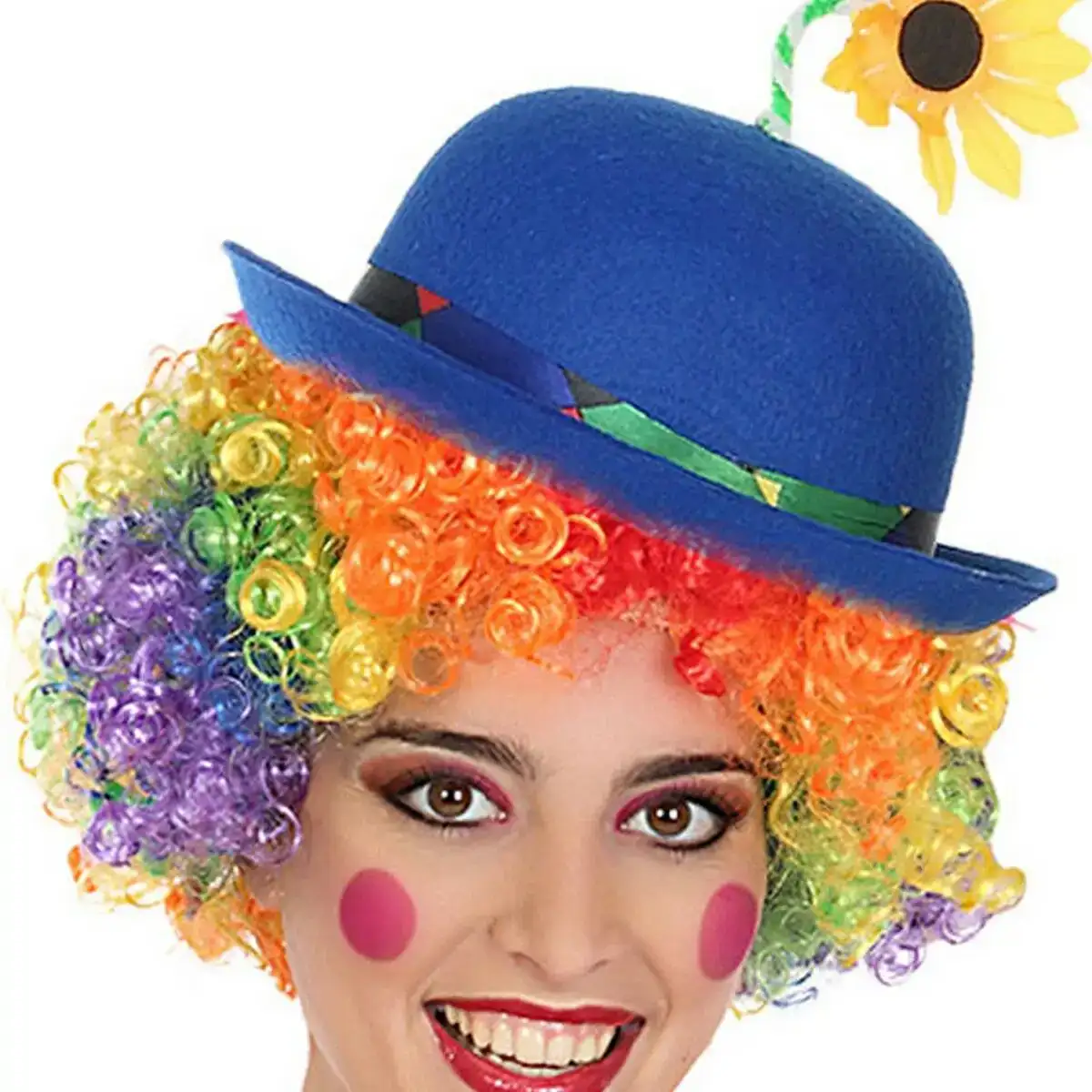 Chapeau de clown bleu multicouleur_3227. DIAYTAR COTE D'IVOIRE - L'Artisanat à Portée de Clic. Découvrez notre boutique en ligne pour trouver des produits uniques qui célèbrent la créativité et l'artisanat sénégalais.
