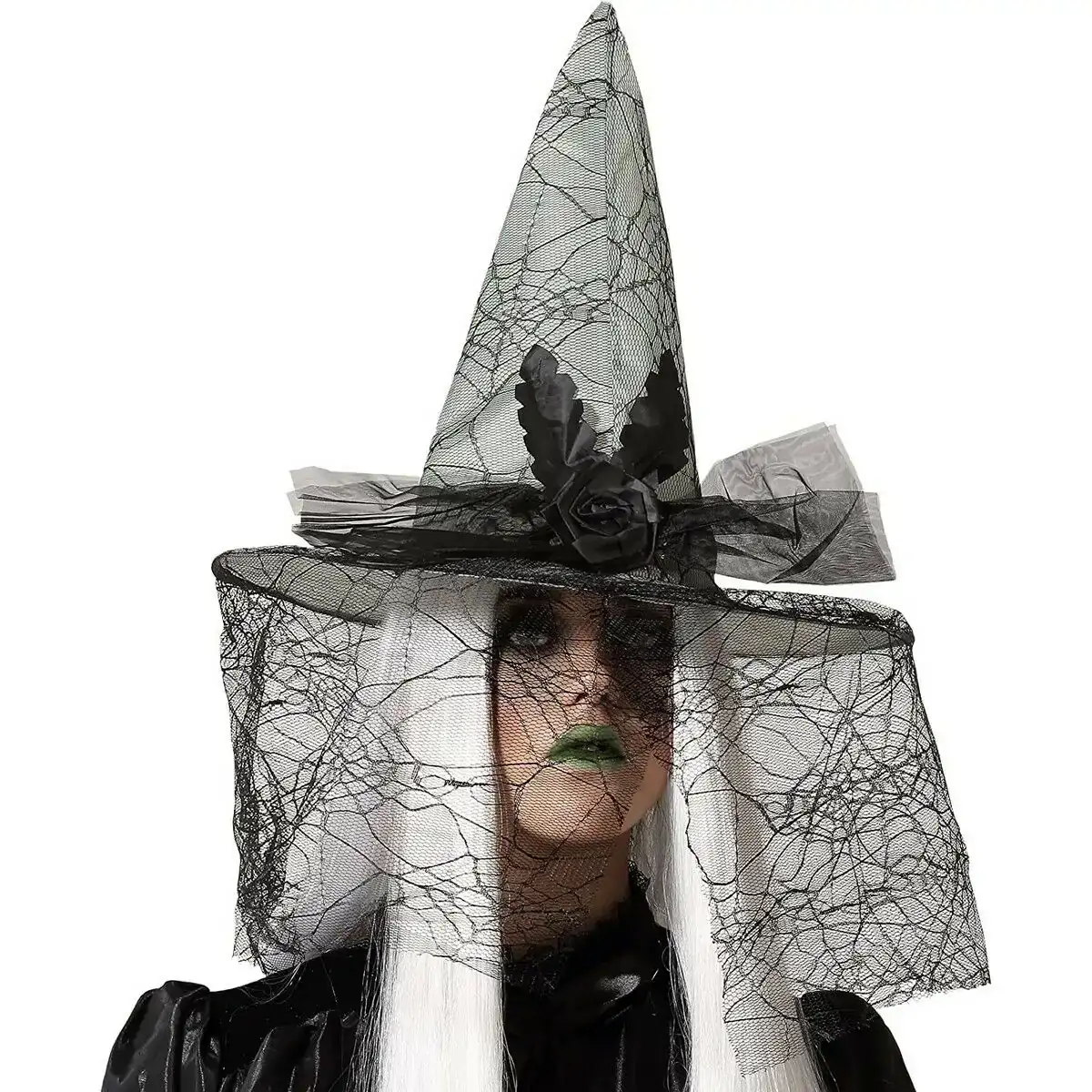 Chapeau toile d araignee sorciere velo gris_5959. DIAYTAR COTE D'IVOIRE - Où la Qualité est Notre Engagement. Explorez notre boutique en ligne pour découvrir des produits conçus pour vous apporter satisfaction et plaisir.