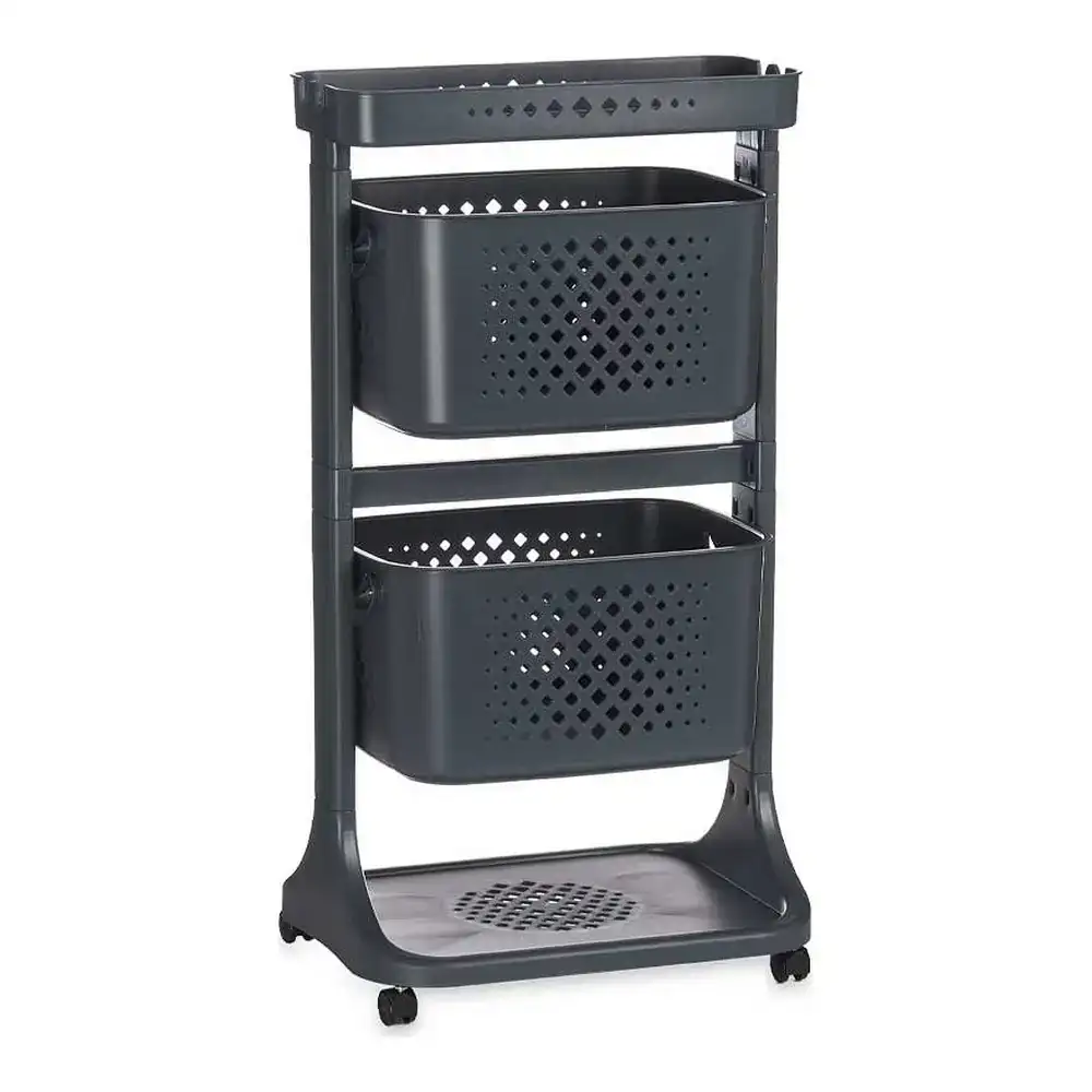 Chariot a legumes anthracite polypropylene 33 x 81 x 44 cm _9554. DIAYTAR COTE D'IVOIRE - L'Équilibre Parfait entre Tradition et Modernité. Explorez notre collection pour trouver des produits qui incarnent la culture et la contemporanéité du Côte d'Ivoire.
