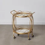 Chariot de cuisine 59 x 46 x 67 cm verre dore metal_3574. Bienvenue sur DIAYTAR COTE D'IVOIRE - Où Choisir est un Voyage Passionnant. Plongez dans notre catalogue et trouvez des produits qui révèlent la diversité et la beauté du Côte d'Ivoire.