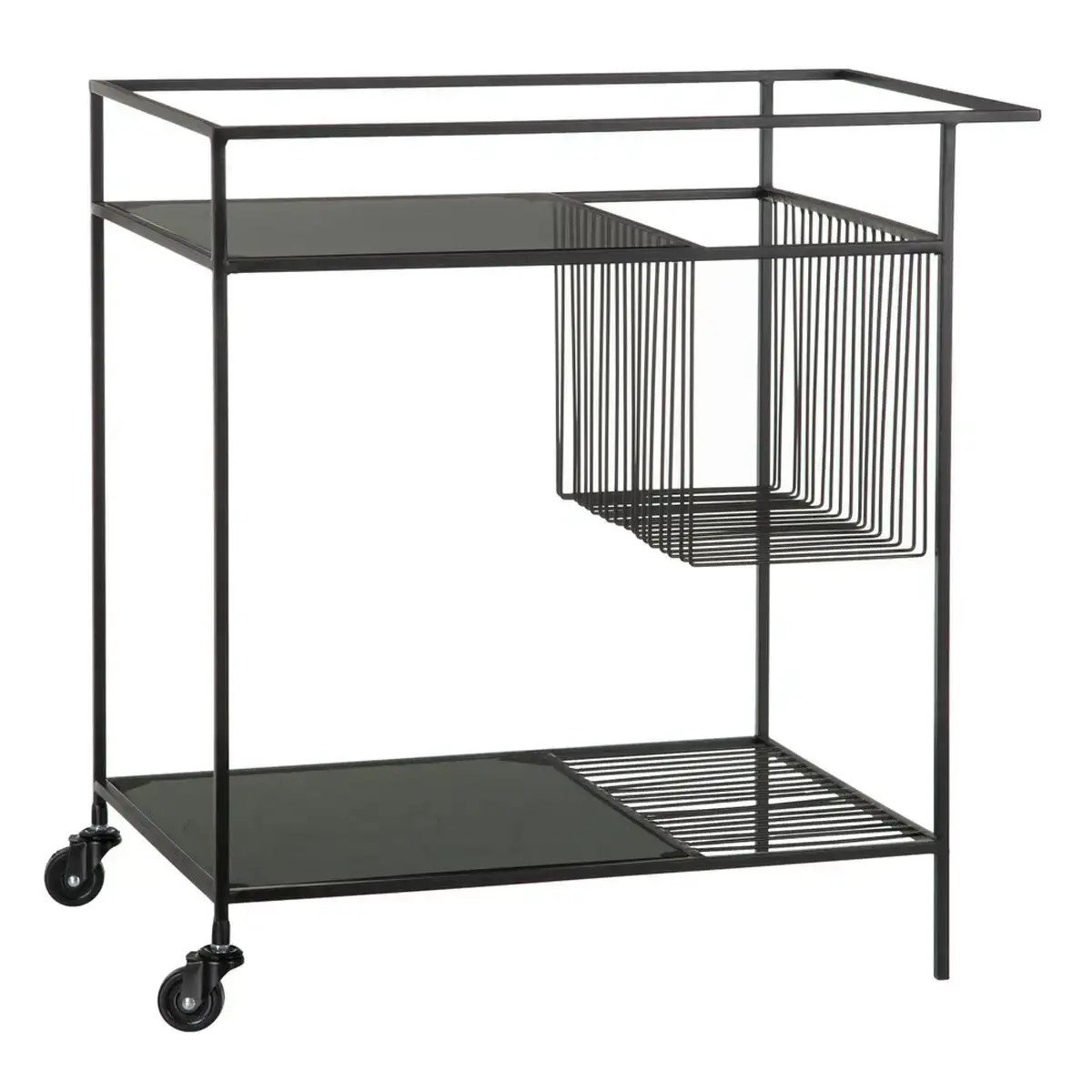 Chariot de cuisine 67 x 40 x 70 cm verre noir metal_3097. Plongez dans le Monde de DIAYTAR COTE D'IVOIRE - Où Chaque Article Raconte une Histoire. Explorez notre vaste assortiment et choisissez des produits qui vous parlent et reflètent votre style unique.