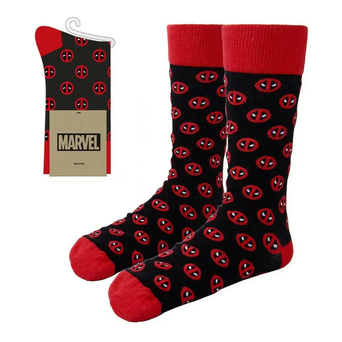 Chaussettes deadpool noir_6464. DIAYTAR COTE D'IVOIRE - L'Équilibre Parfait entre Tradition et Modernité. Explorez notre collection pour trouver des produits qui incarnent la culture et la contemporanéité du Côte d'Ivoire.