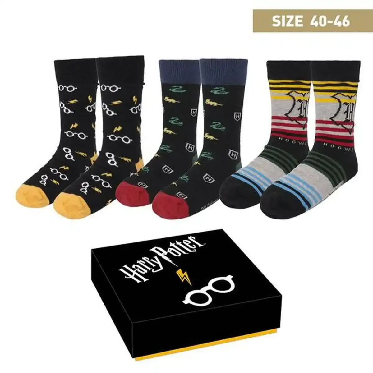 Chaussettes harry potter 3 paires taille unique 40 46 _2331. DIAYTAR COTE D'IVOIRE - Votre Passage vers l'Élégance Abordable. Explorez notre collection où chaque produit est choisi pour sa qualité et son accessibilité, incarnant ainsi l'essence du Côte d'Ivoire.