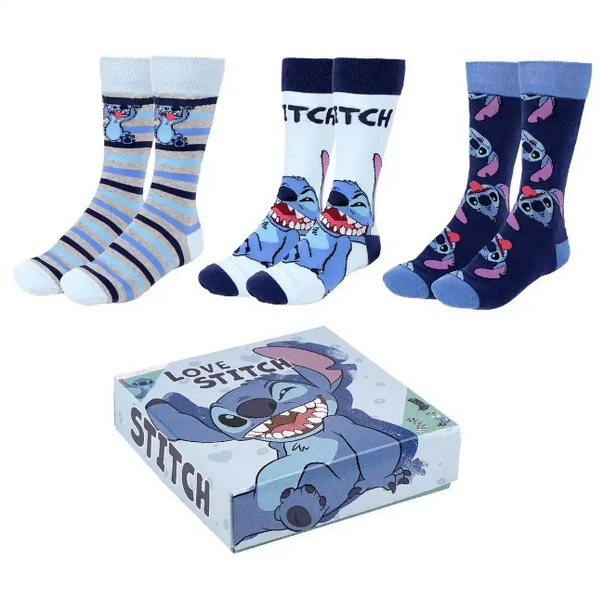 Chaussettes stitch 3 pieces 40 46_4521. DIAYTAR COTE D'IVOIRE - Où Choisir est un Plaisir Responsable. Parcourez notre catalogue et choisissez des produits qui incarnent notre engagement envers des pratiques durables et éthiques.