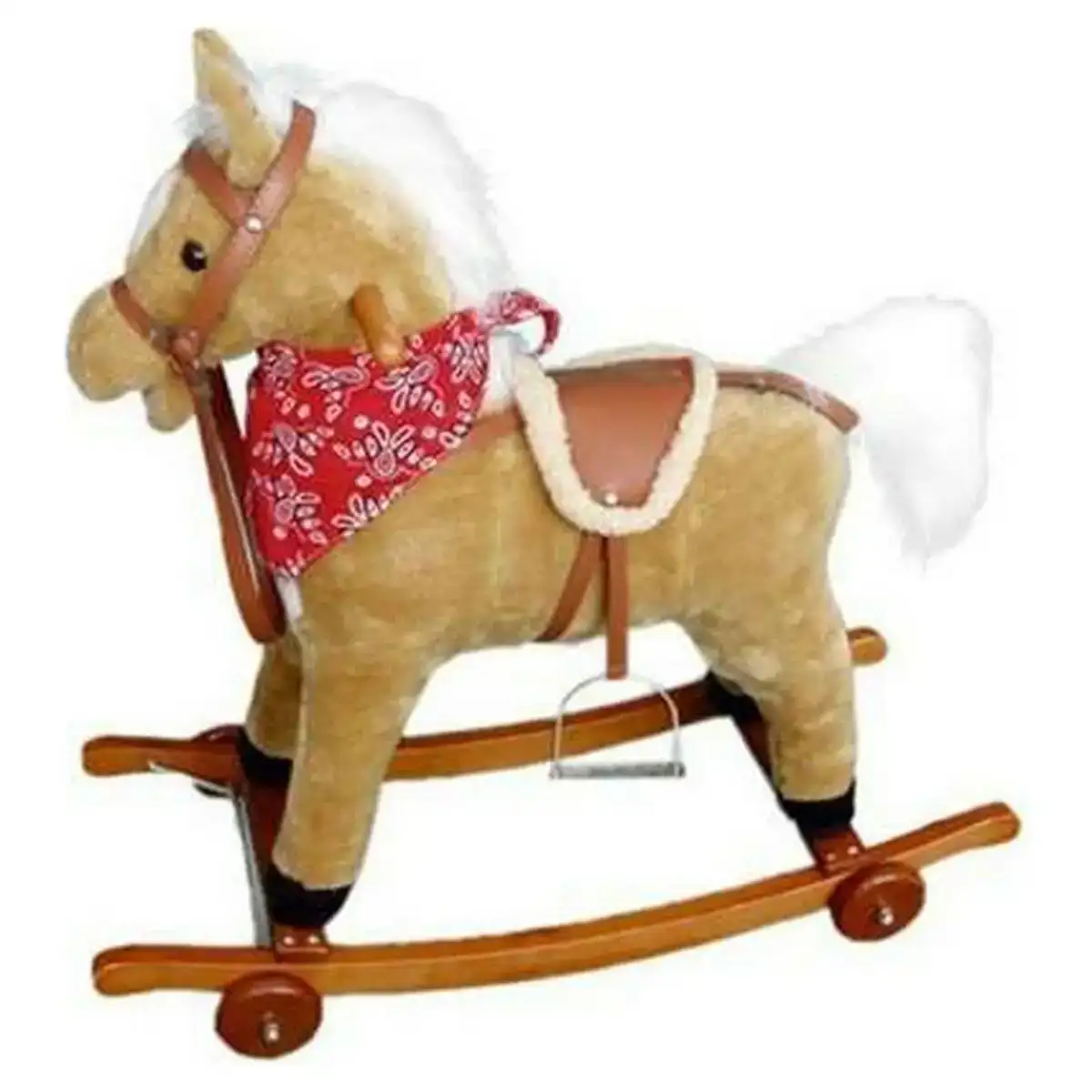 Cheval a bascule 125 1200 avec des roues 77 x 72 cm marron creme 77 x 72 cm _9984. DIAYTAR COTE D'IVOIRE - Là où Choisir est une Célébration de l'Artisanat. Explorez notre gamme variée et choisissez des produits qui incarnent la tradition et le talent des artisans du Côte d'Ivoire.