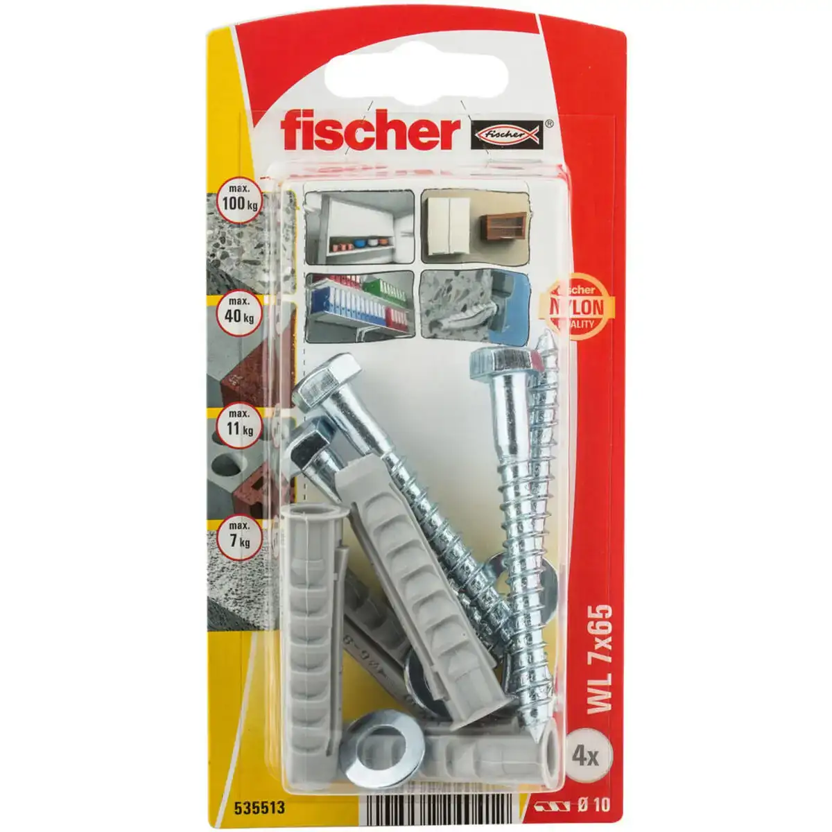 Chevilles et vis fischer 535513 chevilles et vis 4 unites 7 x 60 mm _1316. DIAYTAR COTE D'IVOIRE - Où Choisir est un Acte de Création. Naviguez à travers notre plateforme et choisissez des produits qui complètent votre histoire personnelle.