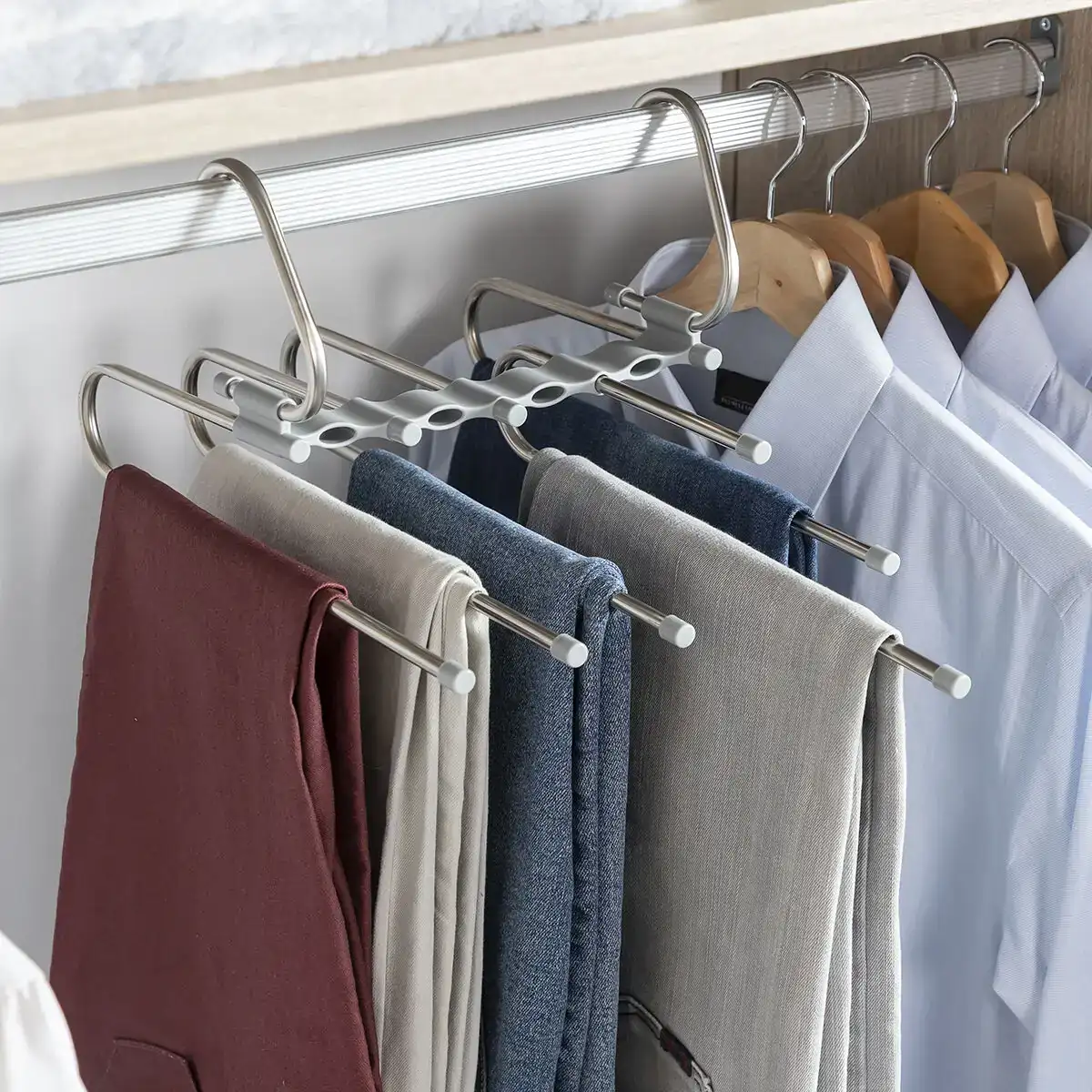 Cintre multiple pour pantalon 5 en 1 havser innovagoods_1004. DIAYTAR COTE D'IVOIRE - Où Choisir est une Célébration de l'Artisanat Local. Découvrez notre boutique en ligne et choisissez des produits qui incarnent la passion des artisans sénégalais.