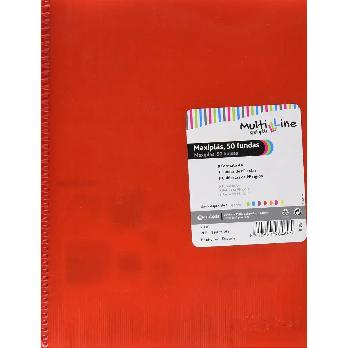 Classeur grafoplas multiline maxiplas rouge a4 50 housses_2903. DIAYTAR COTE D'IVOIRE - Où Choisir est un Acte d'Amour pour le Côte d'Ivoire. Explorez notre boutique en ligne et choisissez des articles qui célèbrent la culture et l'artisanat du pays.