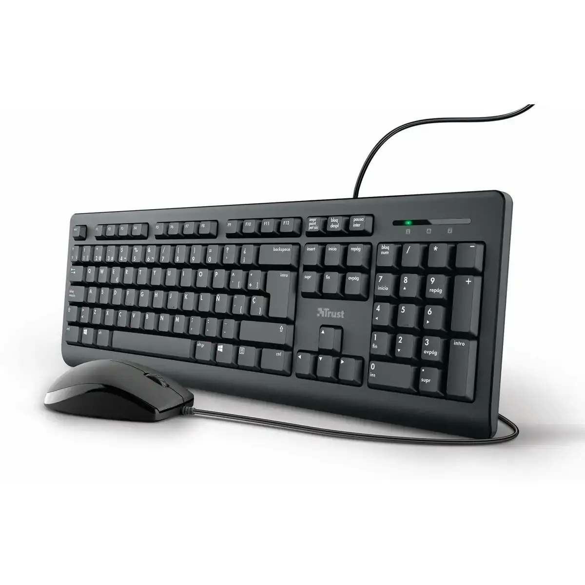 Clavier et souris sans fil trust taro espagnol qwerty_2596. DIAYTAR COTE D'IVOIRE - Votre Passage vers l'Exceptionnel. Explorez notre boutique en ligne, où chaque produit est choisi avec soin pour offrir une expérience de shopping inoubliable.