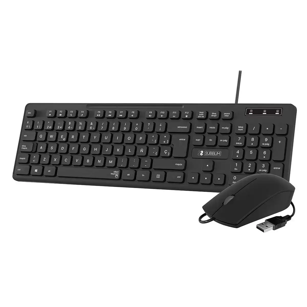 Clavier et souris subblim slim espagnol qwerty noir_4631. DIAYTAR COTE D'IVOIRE - Où Chaque Produit a sa Place. Parcourez notre catalogue et choisissez des articles qui s'intègrent parfaitement à votre style et à votre espace.