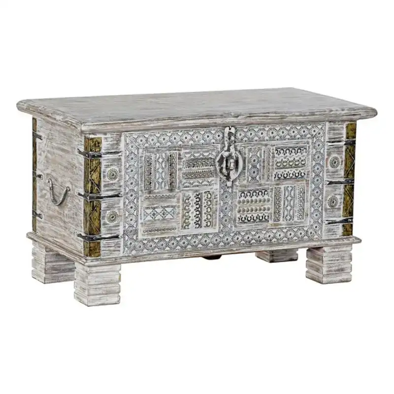 Coffre dkd home decor bois de manguier metal 80 x 40 x 45 cm_5061. DIAYTAR COTE D'IVOIRE - Où Votre Shopping Prend Vie. Explorez notre boutique en ligne pour trouver des articles qui vous ressemblent et qui ajoutent de l'éclat à votre quotidien.