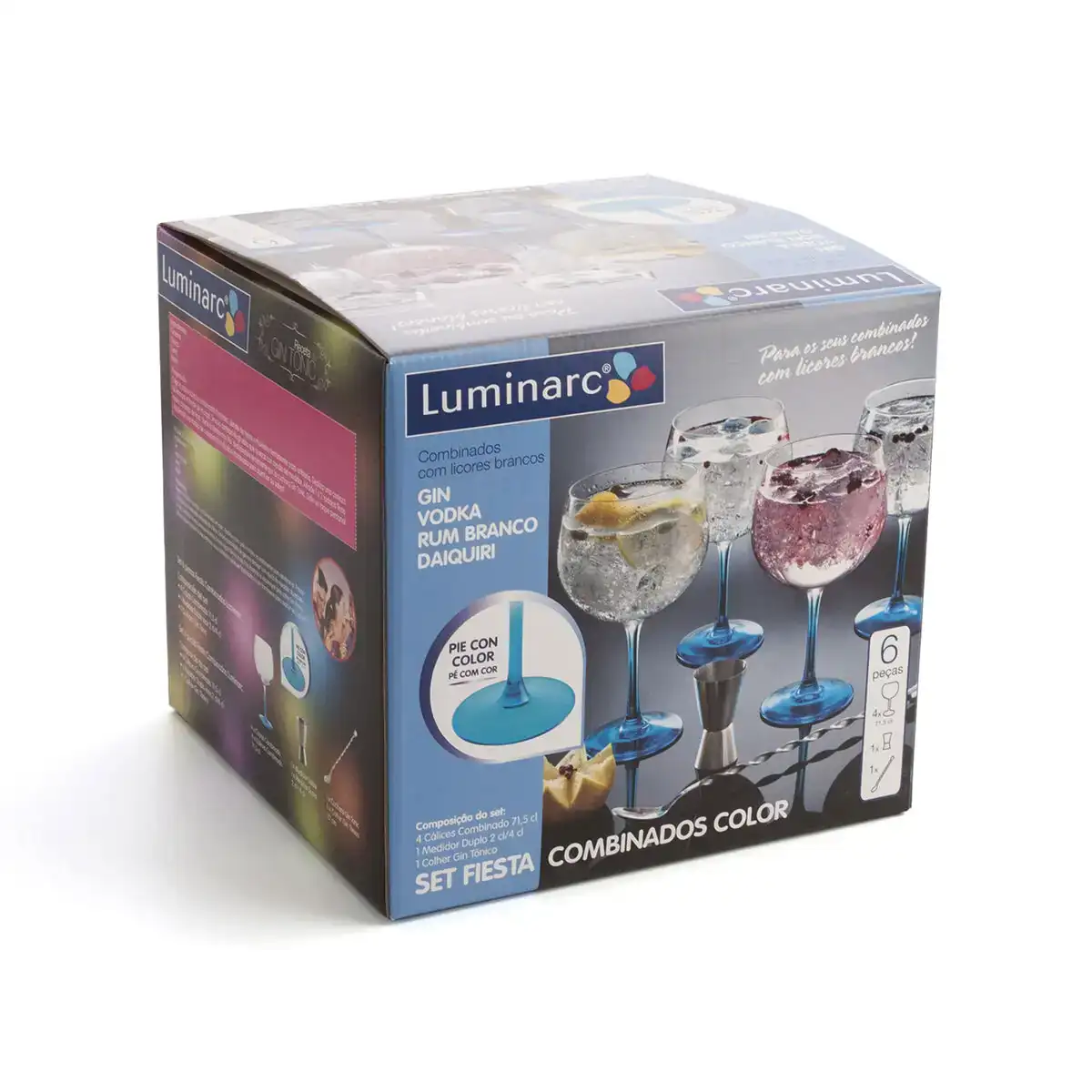 Coffret cocktail luminarc gin multicouleur verre 6 pieces_9098. DIAYTAR COTE D'IVOIRE - Votre Oasis de Shopping en Ligne. Explorez notre boutique et découvrez des produits qui ajoutent une touche de magie à votre quotidien.