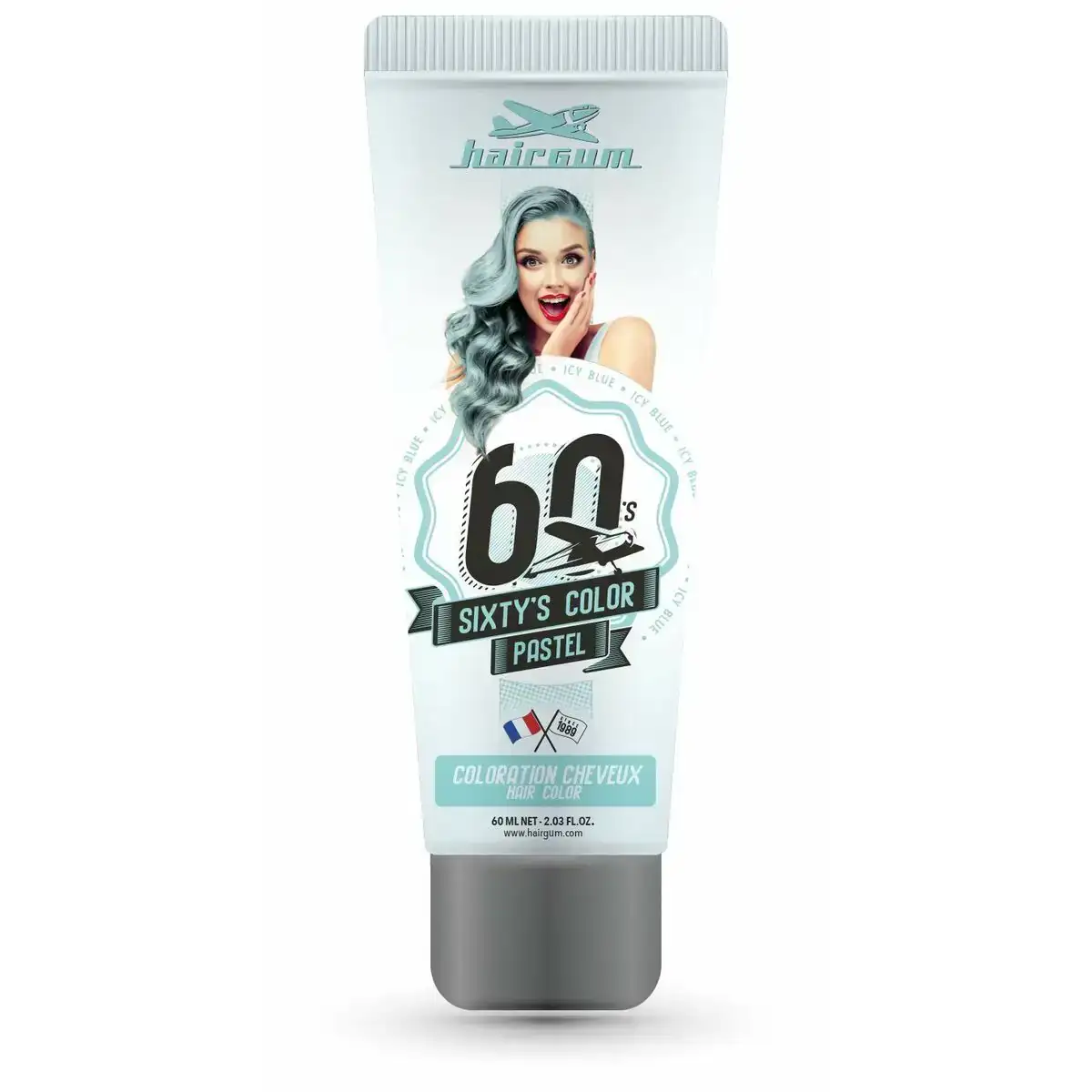 Coloration semi permanente hairgum sixty s color icy blue 60 ml _3240. DIAYTAR COTE D'IVOIRE - Votre Portail vers l'Extraordinaire. Parcourez nos collections et découvrez des produits qui vous emmènent au-delà de l'ordinaire, créant une expérience de shopping mémorable.