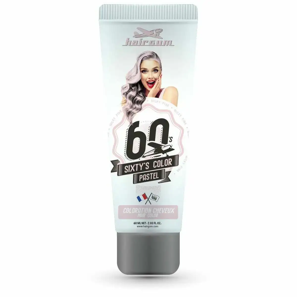 Coloration semi permanente hairgum sixty s color milky pink 60 ml _2106. DIAYTAR COTE D'IVOIRE - Là où le Shopping devient une Fête des Sens. Plongez dans notre univers et choisissez des produits qui éveillent votre goût pour l'esthétique et l'authenticité.
