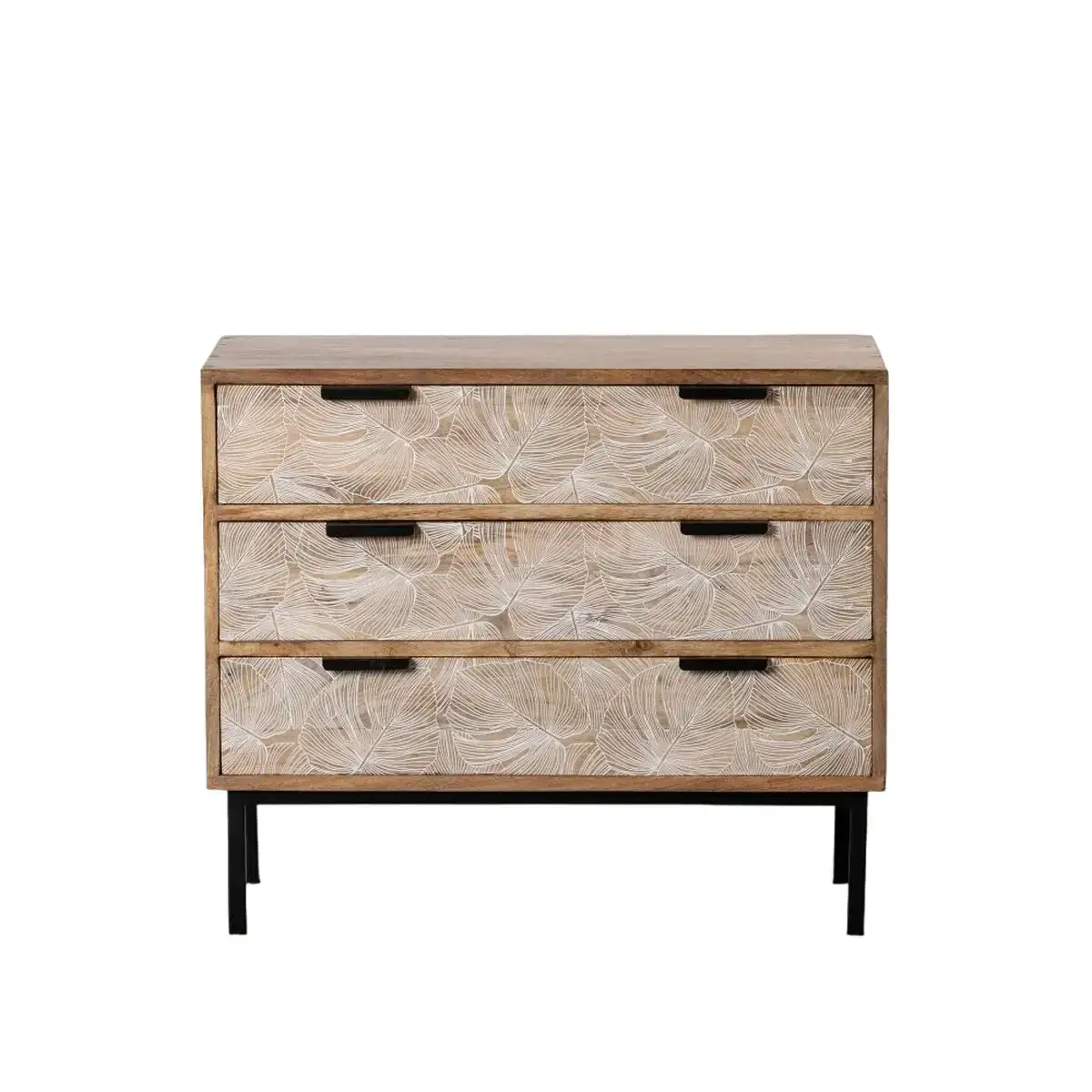 Commode 100 x 40 5 x 85 cm naturel metal bois blanc_9812. Bienvenue sur DIAYTAR COTE D'IVOIRE - Où Choisir est un Voyage Sensoriel. Plongez dans notre catalogue et trouvez des produits qui éveillent vos sens et embellissent votre quotidien.
