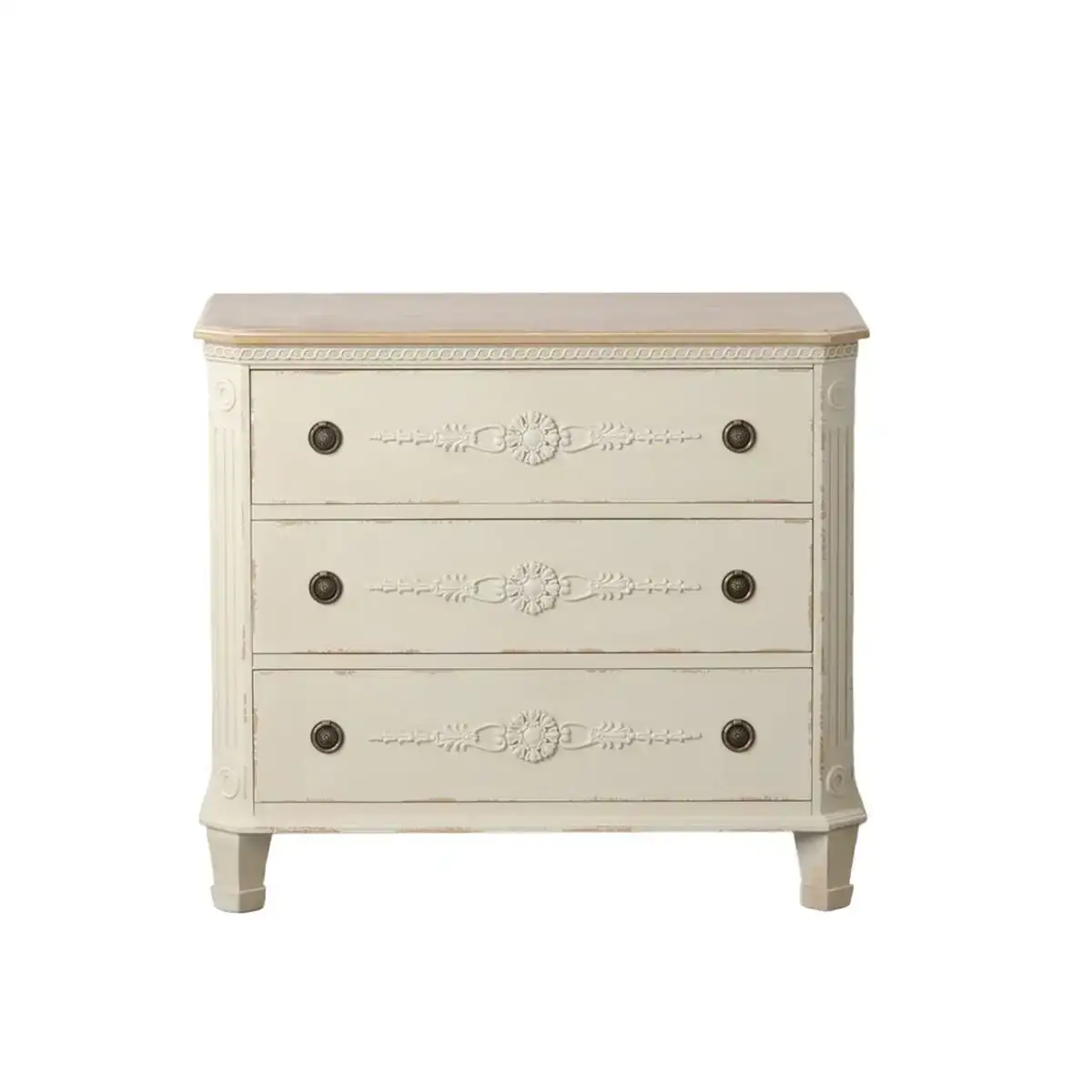 Commode 92 x 46 x 81 cm blanc bois d epicea_3548. DIAYTAR COTE D'IVOIRE - Où Choisir Devient une Découverte. Explorez notre boutique en ligne et trouvez des articles qui vous surprennent et vous ravissent à chaque clic.