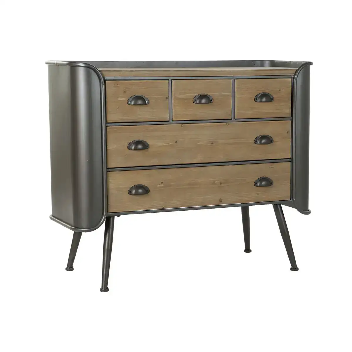 Commode dkd home decor gris naturel metal sapin loft 97 x 37 x 79 cm_6954. DIAYTAR COTE D'IVOIRE - Où Chaque Sélection Vous Parle. Parcourez nos catégories et découvrez des produits qui reflètent vos passions et vos besoins, pour un shopping personnel et inspirant.