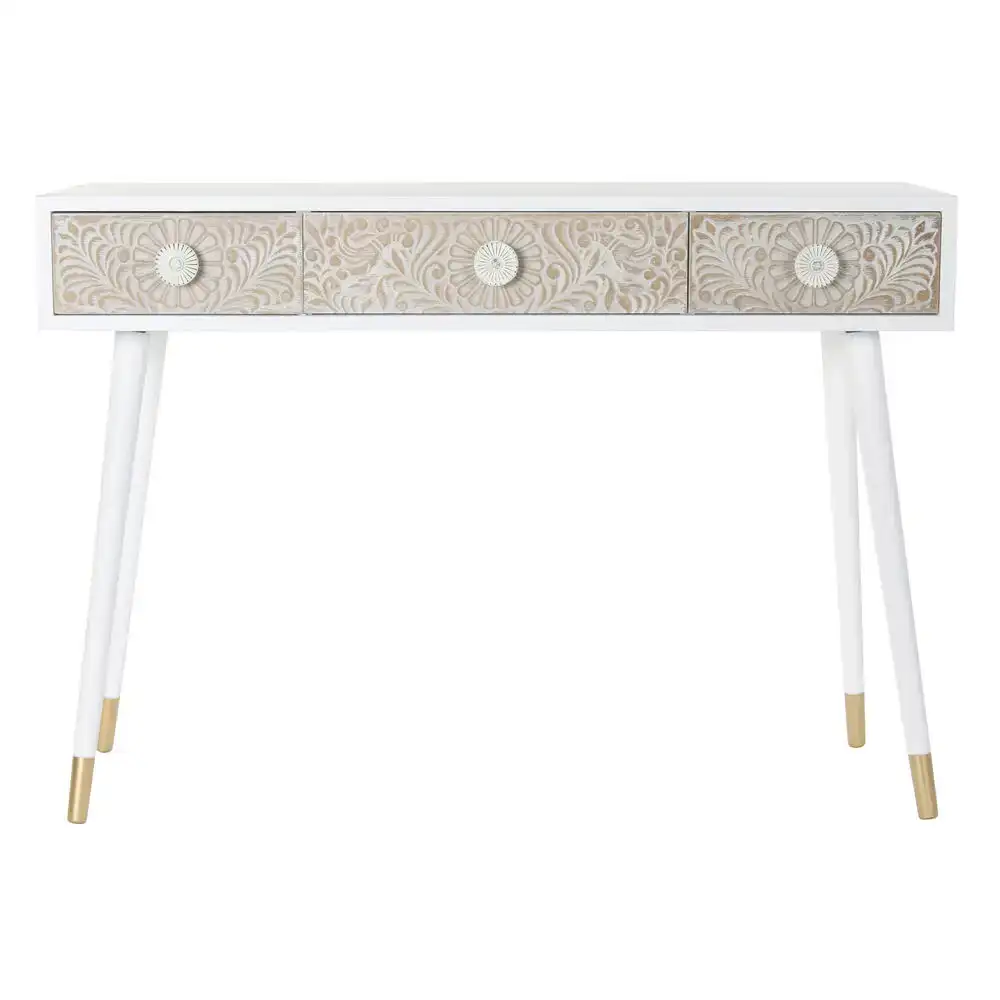 Console dkd home decor 110 x 42 5 x 78 cm sapin blanc marron clair_6485. DIAYTAR COTE D'IVOIRE - Là où Choisir est un Acte d'Amour pour la Culture Côte d'Ivoireaise. Explorez notre gamme et choisissez des produits qui célèbrent la richesse de notre patrimoine.