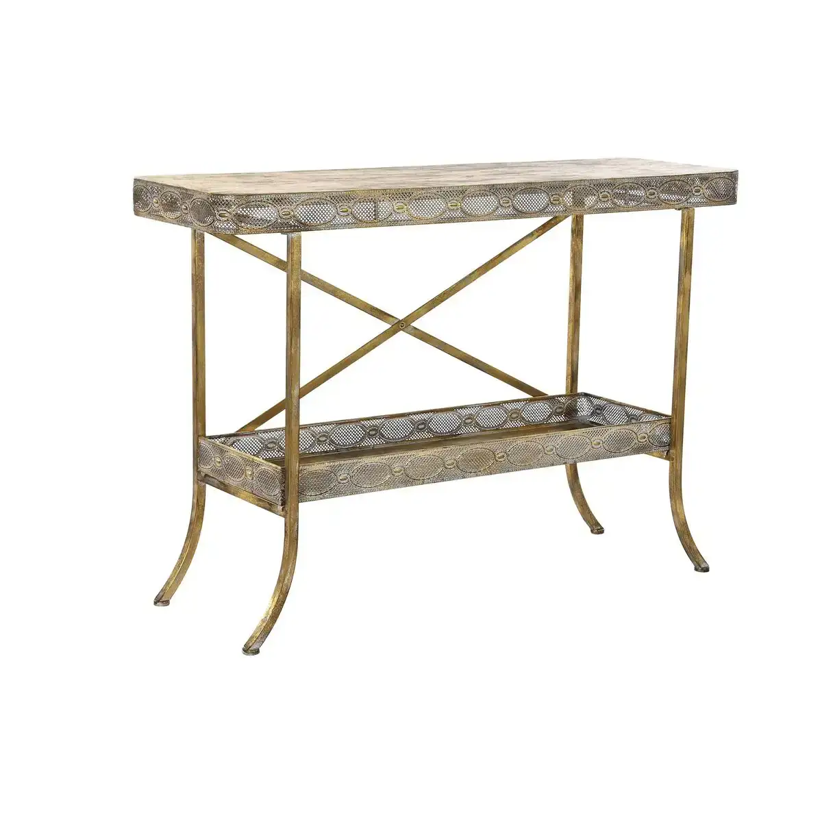 Console dkd home decor 124 x 38 x 85 cm dore metal_8531. Entrez dans l'Univers de DIAYTAR COTE D'IVOIRE - Où l'Élégance Rencontre la Tradition. Explorez notre gamme variée et trouvez des articles qui ajoutent une touche de sophistication à votre vie.