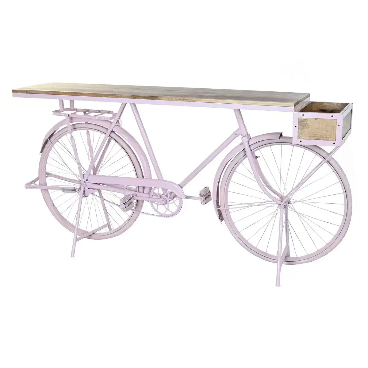 Console dkd home decor bicyclette 180 x 41 x 94 cm rose clair fer bois de manguier_6497. DIAYTAR COTE D'IVOIRE - Où Chaque Produit est une Promesse de Qualité. Explorez notre boutique en ligne et choisissez des produits qui répondent à vos exigences élevées.