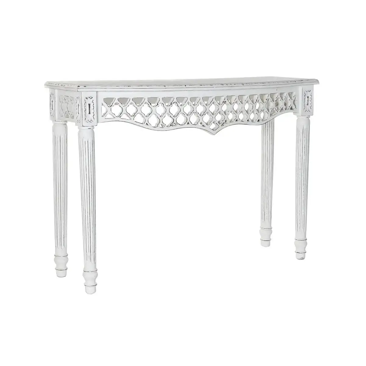 Console dkd home decor blanc bois de manguier 108 x 38 x 77 cm_4683. DIAYTAR COTE D'IVOIRE - L'Art de Vivre le Shopping Éthique. Parcourez notre gamme et choisissez des produits qui reflètent notre engagement envers des pratiques durables.