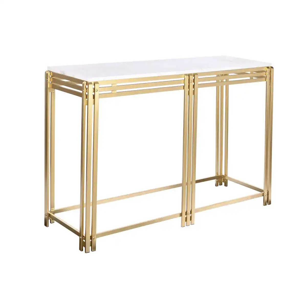 Console dkd home decor blanc dore metal marbre 120 x 40 x 81 5 cm_9561. DIAYTAR COTE D'IVOIRE - Où Choisir est une Célébration. Découvrez notre sélection de produits qui représentent la diversité et la joie du Côte d'Ivoire, à chaque étape de votre vie.