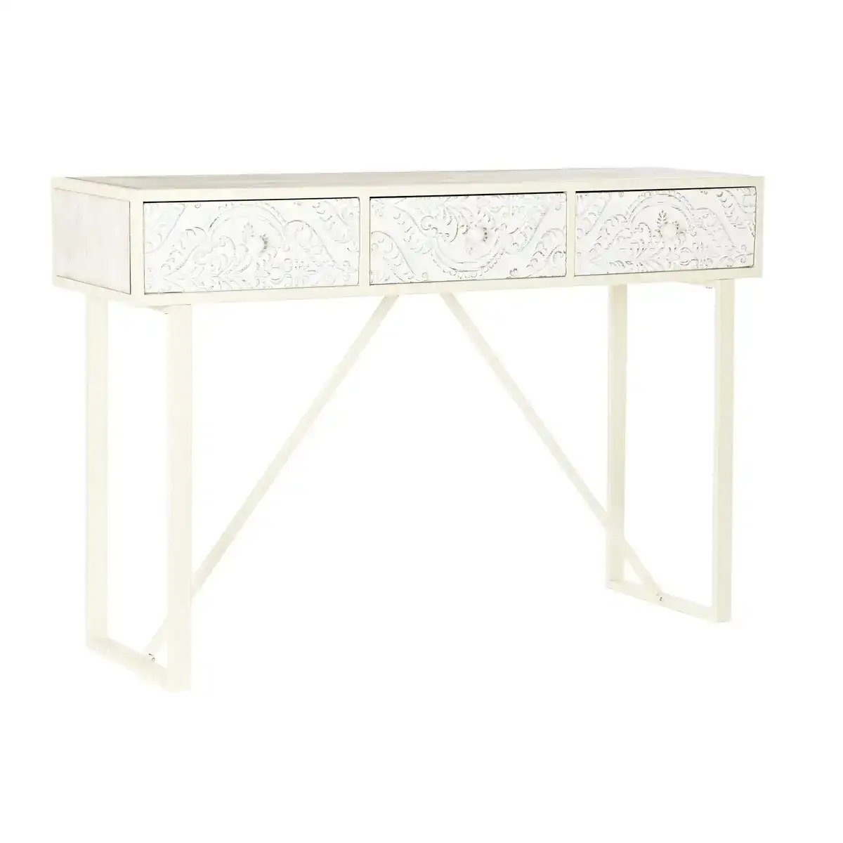Console dkd home decor blanc sapin bois mdf 120 x 35 x 80 cm_2025. DIAYTAR COTE D'IVOIRE - Votre Destination Shopping Authentique. Explorez notre boutique en ligne et découvrez des trésors qui reflètent l'âme du Côte d'Ivoire, pour une expérience shopping unique.