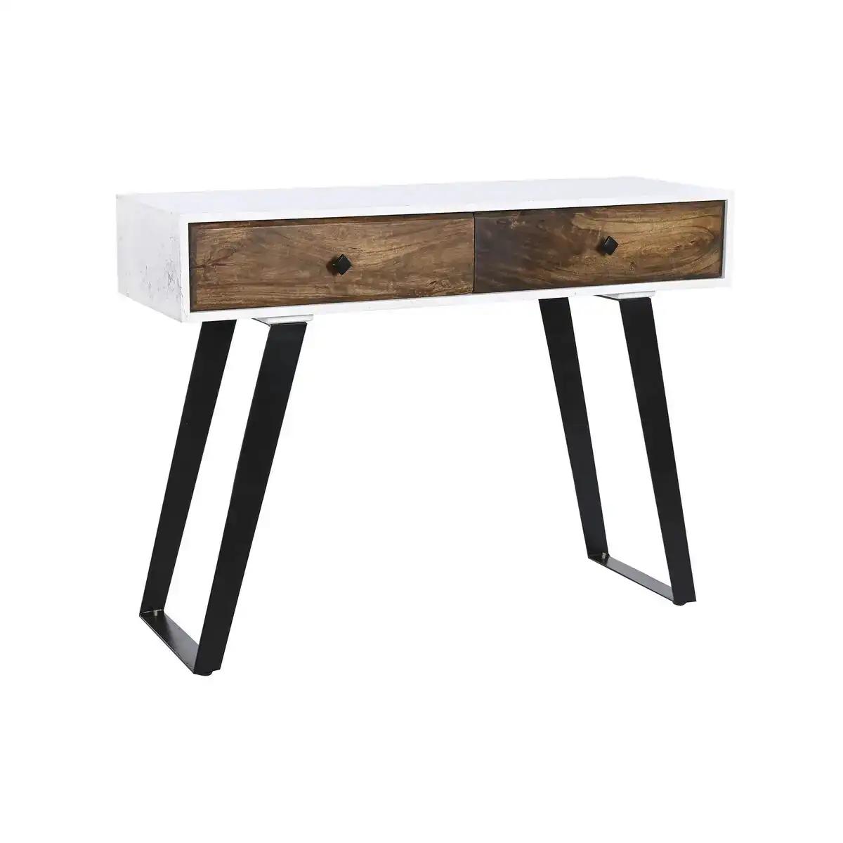 Console dkd home decor metal blanc bois de manguier 105 x 35 x 77 cm_5812. DIAYTAR COTE D'IVOIRE - Où la Qualité et la Diversité Fusionnent. Explorez notre boutique en ligne pour découvrir une gamme variée de produits qui incarnent l'excellence et l'authenticité.