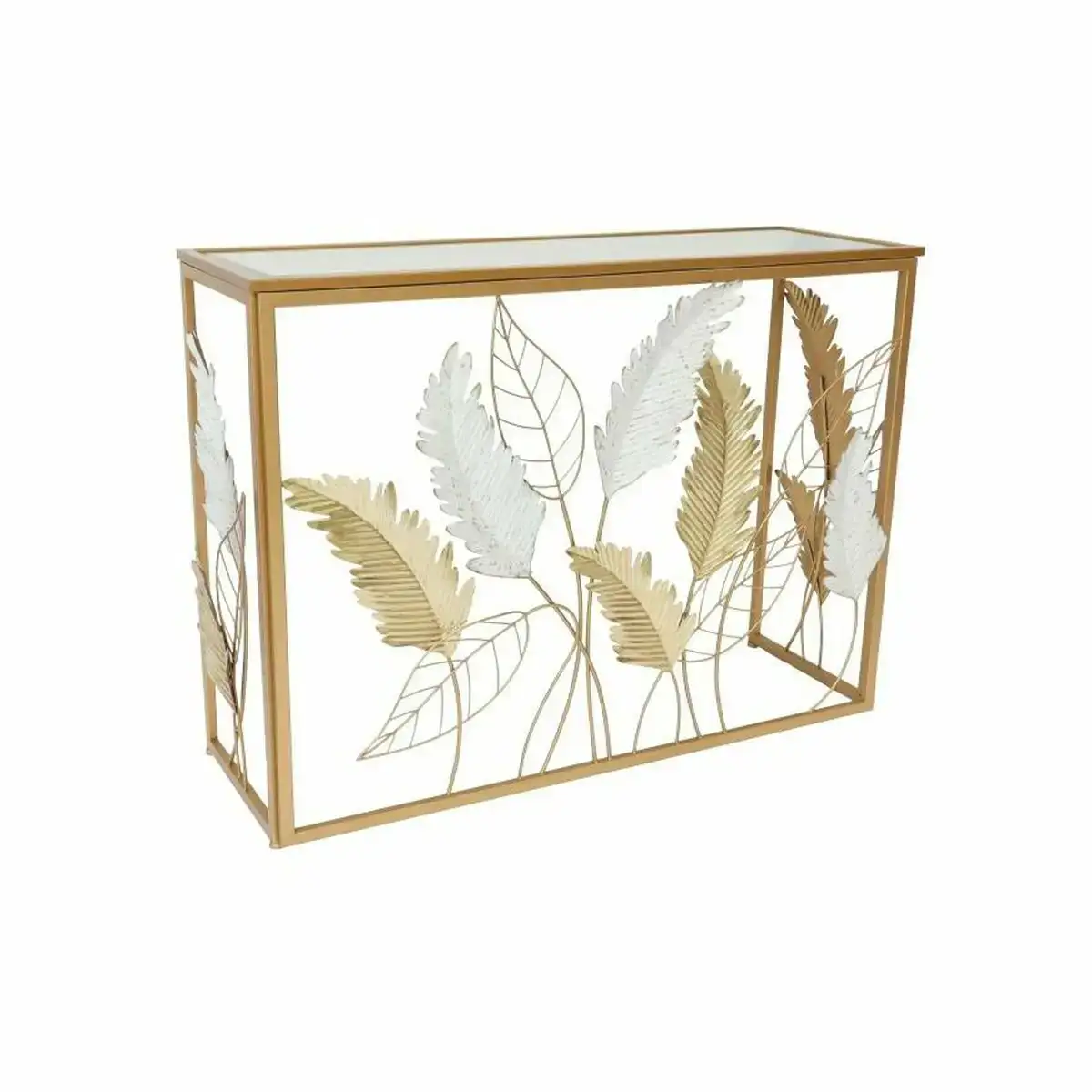Console dkd home decor miroir dore metal blanc 108 x 37 x 80 cm _5834. DIAYTAR COTE D'IVOIRE - Où Choisir est un Acte de Création. Naviguez à travers notre plateforme et choisissez des produits qui complètent votre histoire personnelle.