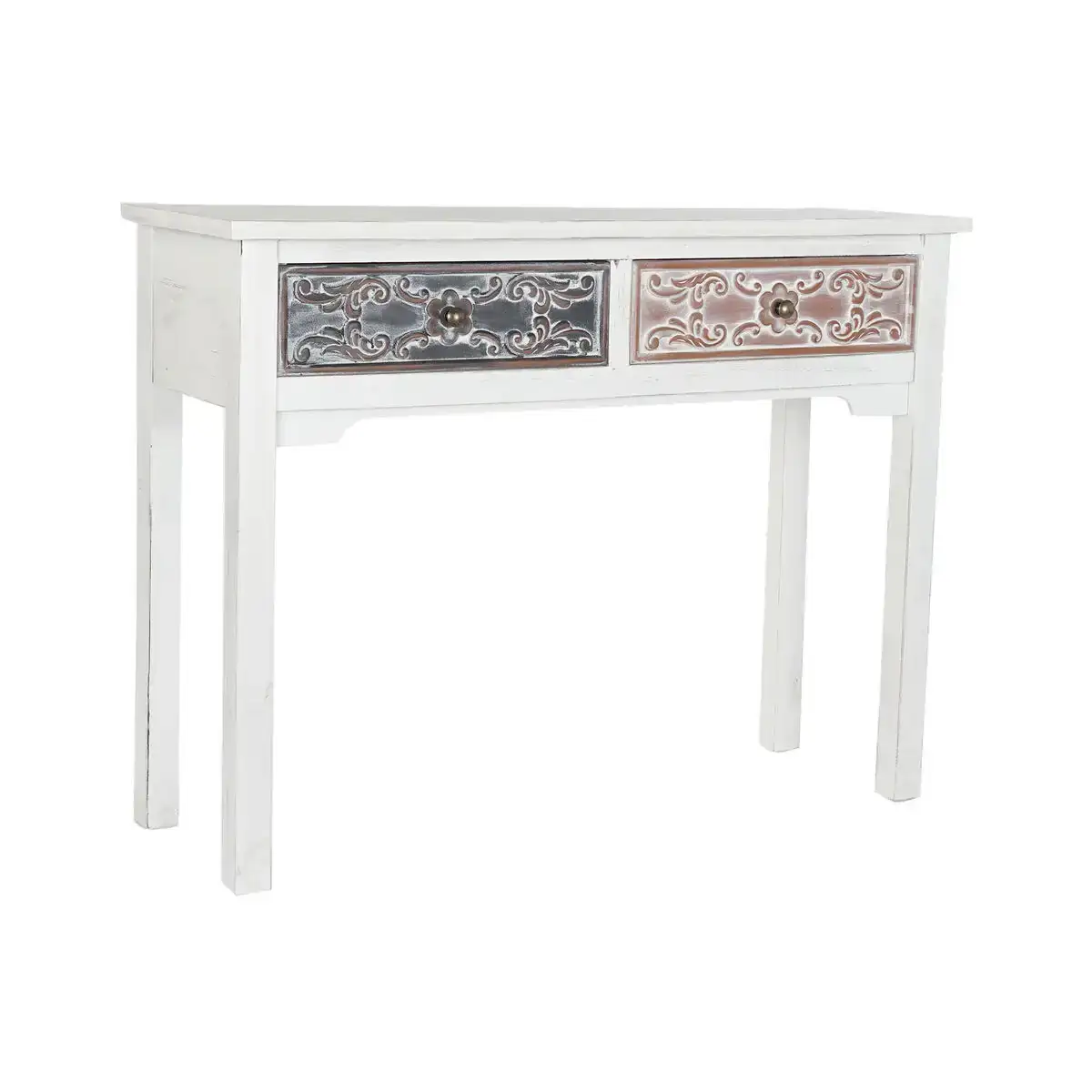 Console dkd home decor naturel marron mdf blanc arabe 107 x 36 x 81 cm _7925. Entrez dans l'Univers de DIAYTAR COTE D'IVOIRE - Où Chaque Produit a son Histoire. Explorez notre catalogue et découvrez des trésors qui racontent la riche culture du Côte d'Ivoire.