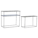 Console dkd home decor noir bleu metal moderne 70 x 27 x 45 cm 2 unites _6587. DIAYTAR COTE D'IVOIRE - Où Choisir Devient une Expérience Personnalisée. Explorez notre boutique en ligne pour découvrir des produits qui s'adaptent à votre style et à votre essence.