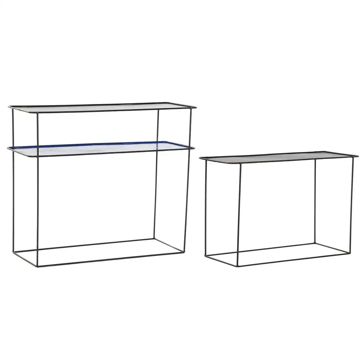Console dkd home decor noir bleu metal moderne 70 x 27 x 45 cm 2 unites _6587. DIAYTAR COTE D'IVOIRE - Où Choisir Devient une Expérience Personnalisée. Explorez notre boutique en ligne pour découvrir des produits qui s'adaptent à votre style et à votre essence.