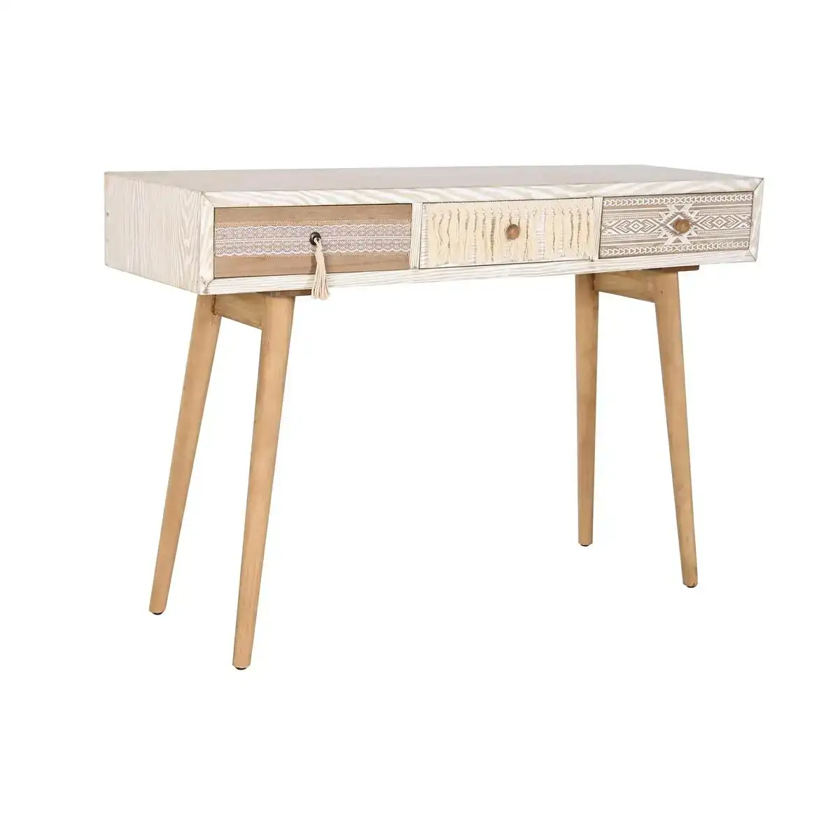 Console dkd home decor sapin naturel blanc 120 x 35 x 80 cm_7121. DIAYTAR COTE D'IVOIRE - Où la Tradition Renouvelée Rencontre l'Innovation. Explorez notre gamme de produits qui fusionnent l'héritage culturel avec les besoins contemporains.