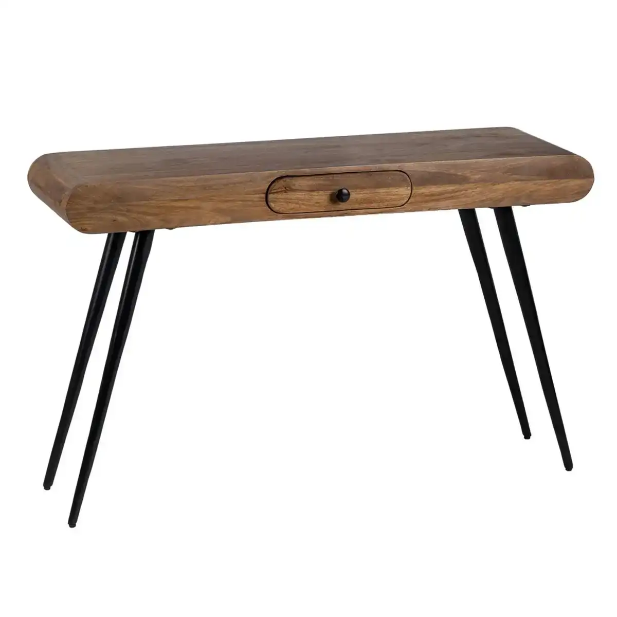Console livu noir naturel fer bois de manguier 117 x 36 5 x 75 cm_4607. DIAYTAR COTE D'IVOIRE - Là où Chaque Produit a son Histoire. Découvrez notre gamme de produits, chacun portant en lui le récit de l'artisanat et de la passion, pour vous offrir une expérience de shopping authentique.