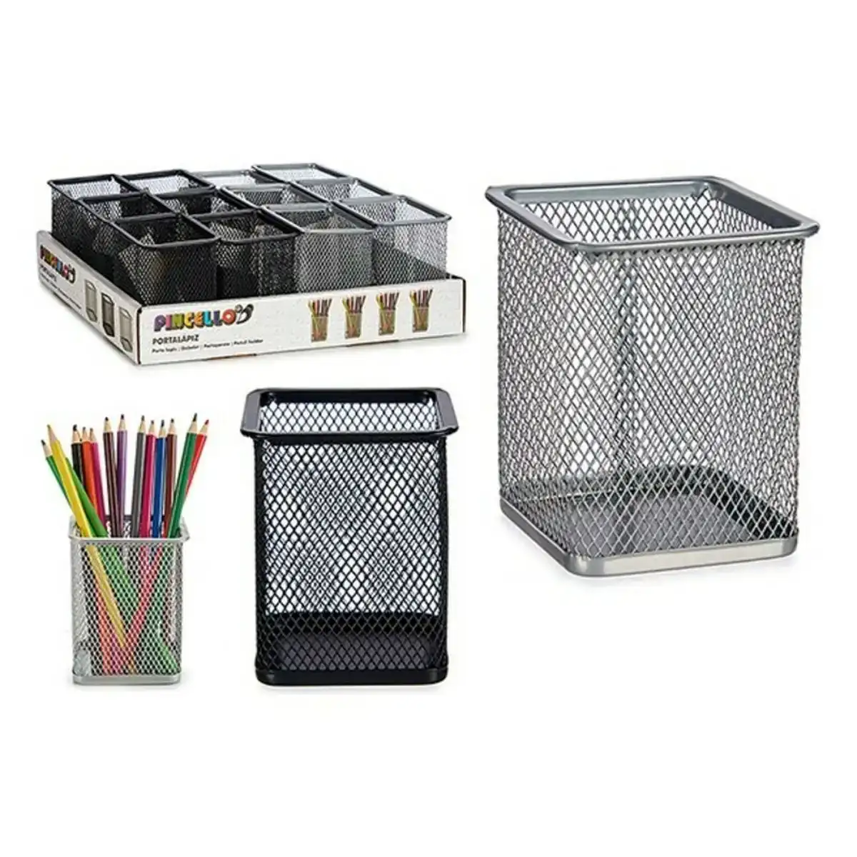 Corbeille a papier argente noir metal 600 ml_7239. Bienvenue chez DIAYTAR COTE D'IVOIRE - Où le Shopping Rime avec Diversité. Plongez dans notre univers de produits et découvrez des trésors qui représentent la richesse culturelle du Côte d'Ivoire.