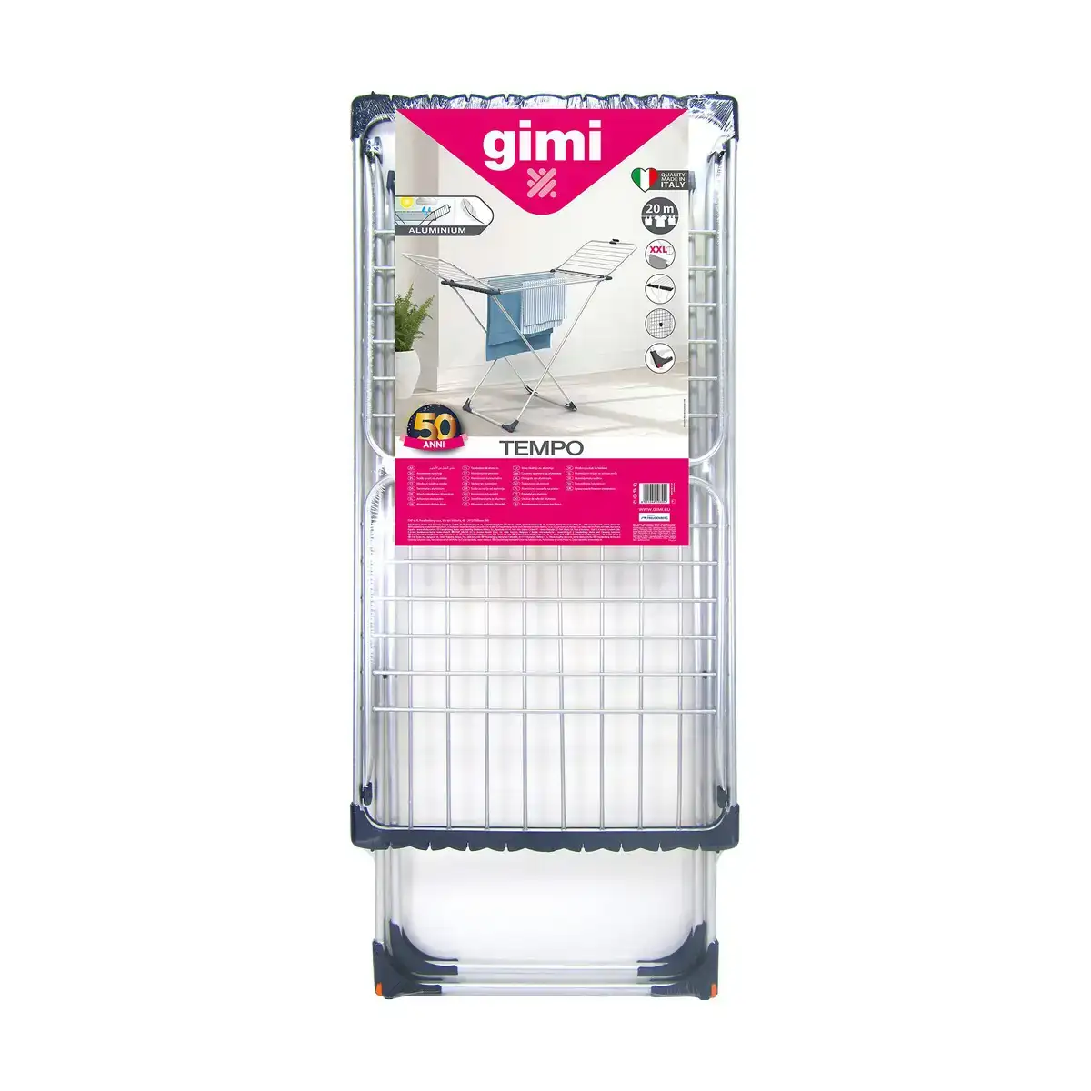 Corde a linge gimi tempo gris aluminium 168 x 56 x 117 cm _3478. DIAYTAR COTE D'IVOIRE - Votre Destination Shopping Incontournable. Parcourez nos rayons virtuels et trouvez des articles qui répondent à tous vos besoins, du quotidien à l'exceptionnel.
