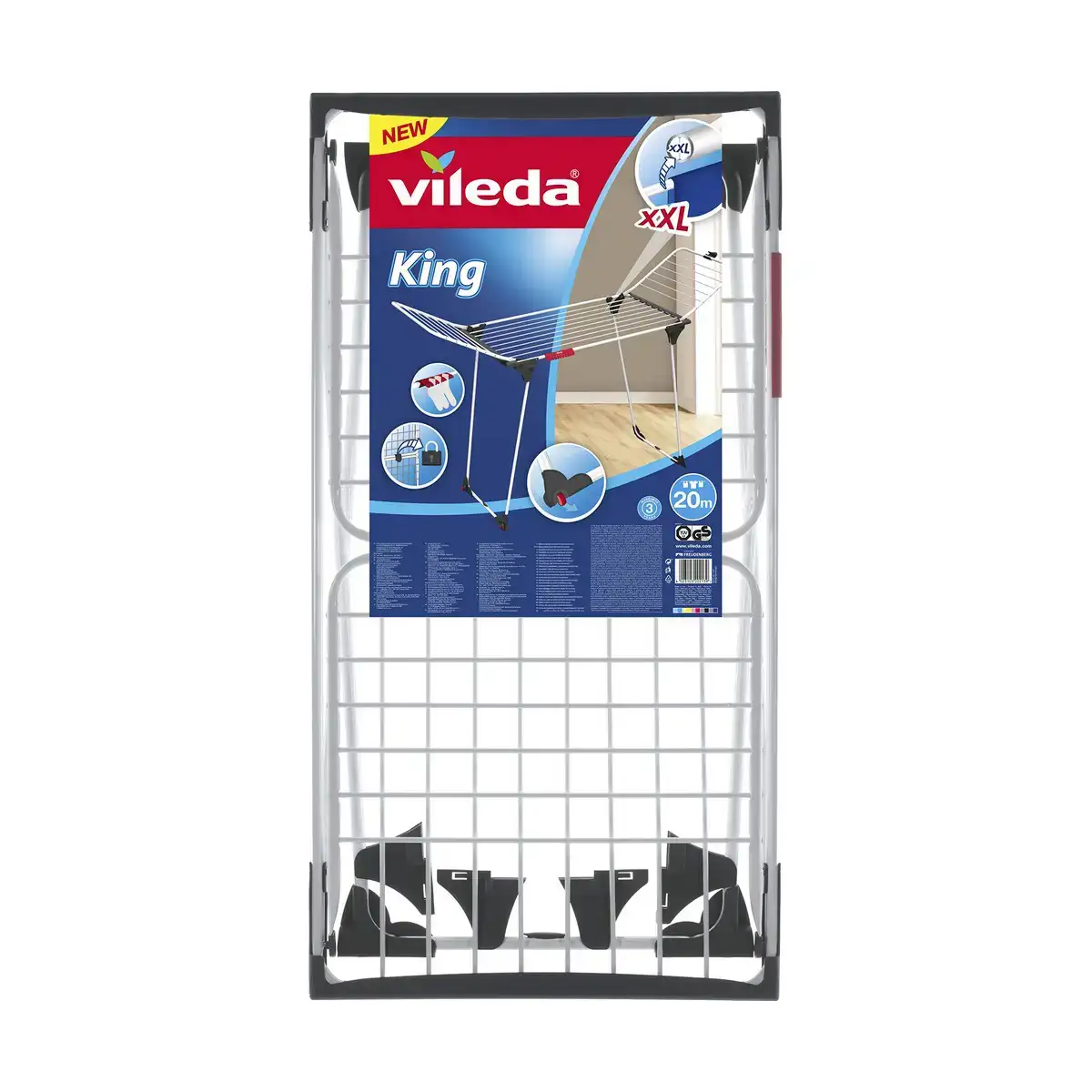 Corde a linge vileda king mesa 174 x 57 x 91 cm_2915. DIAYTAR COTE D'IVOIRE - L'Art de Vivre le Shopping Inspiré. Parcourez notre catalogue et choisissez des produits qui reflètent votre passion pour la beauté et l'authenticité.