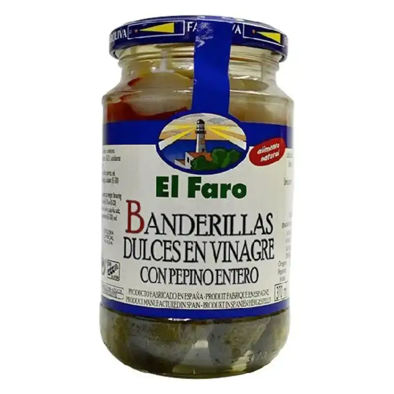 Cornichons el faro banderillas 370 ml _7708. DIAYTAR COTE D'IVOIRE - Où la Tradition Renouvelée Rencontre l'Innovation. Explorez notre gamme de produits qui fusionnent l'héritage culturel avec les besoins contemporains.